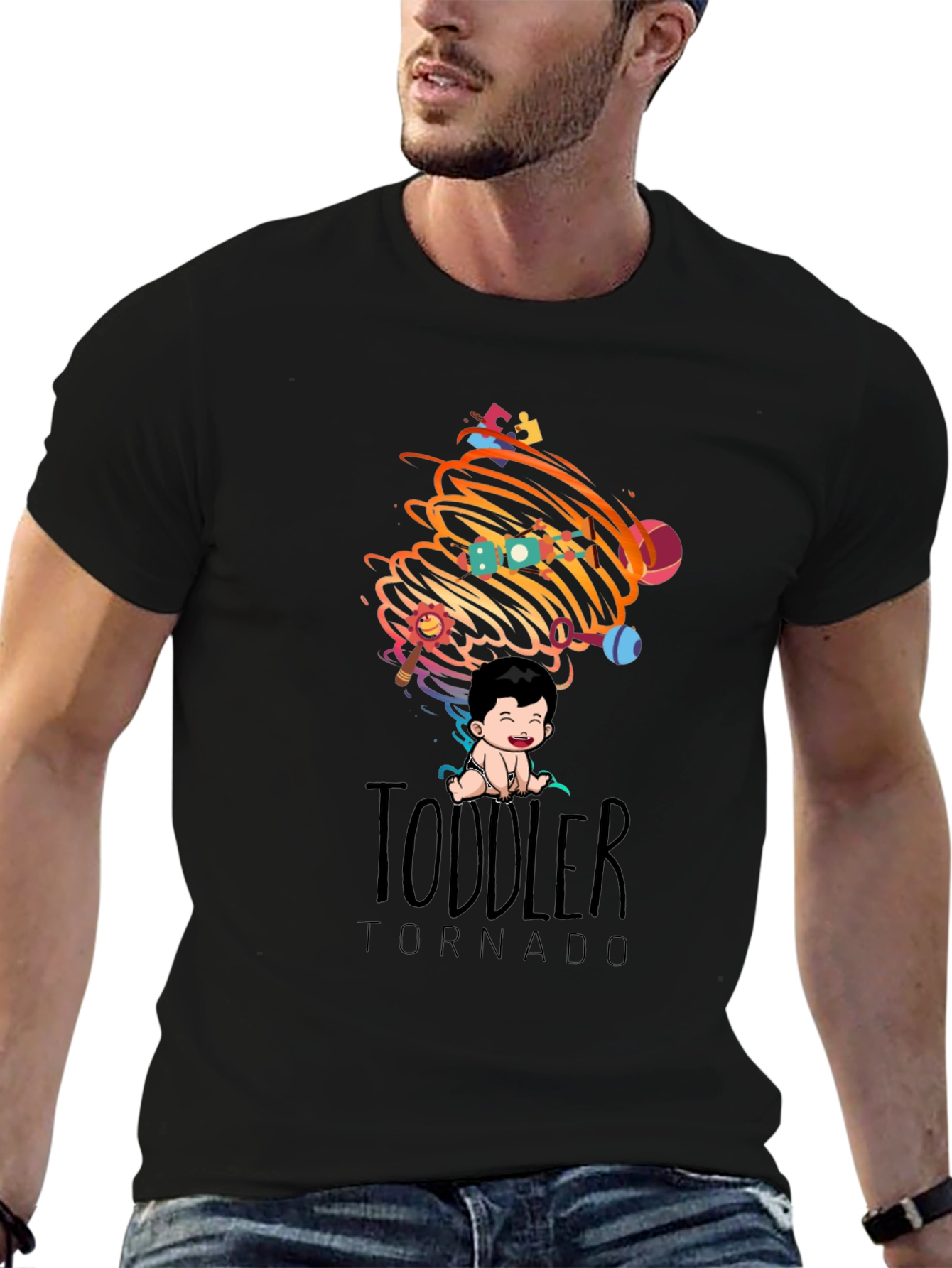 Black Toddler Tornado Graphic Tee view 6