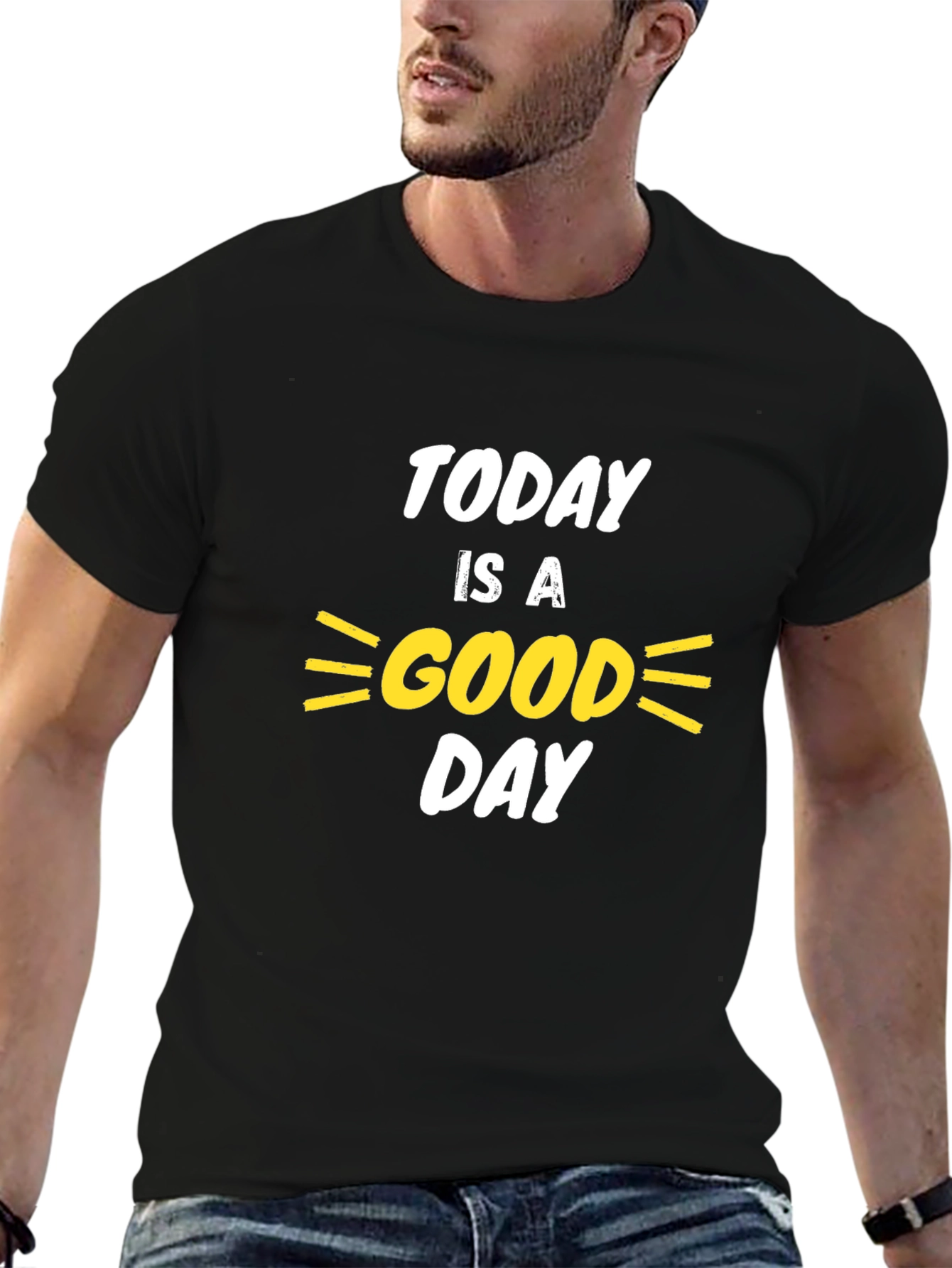 Black Today Is A Good Day Graphic Tee - Black view 6