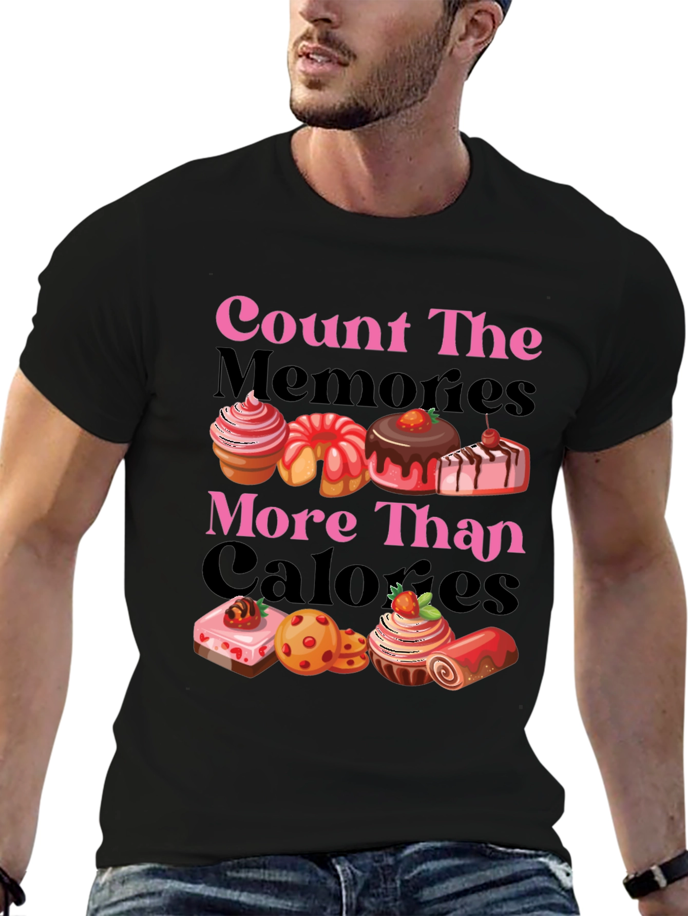 Black Count Memories Not Calories Graphic Tee view 6