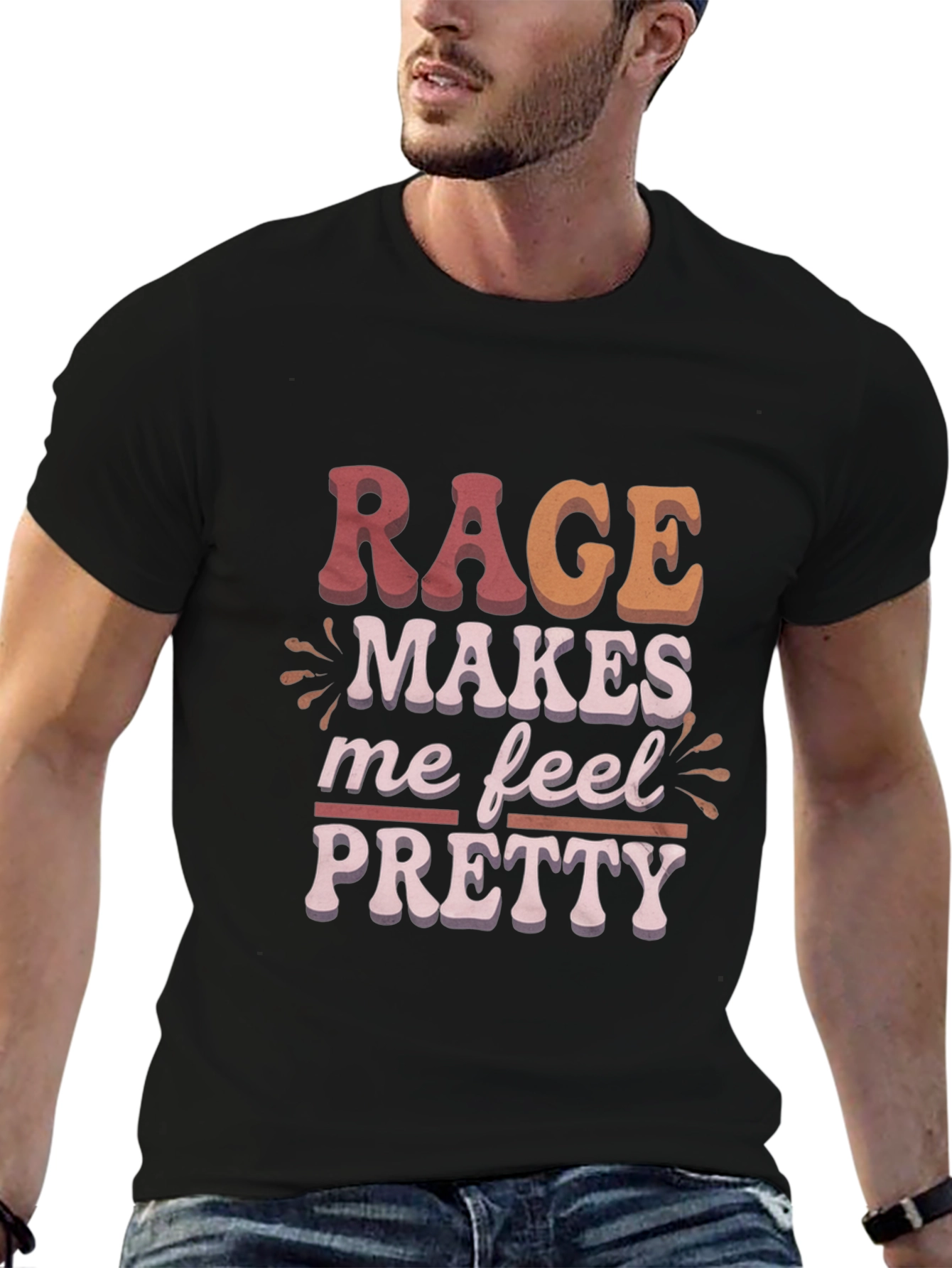 Black Rage Makes Me Feel Pretty Graphic T-Shirt view 6