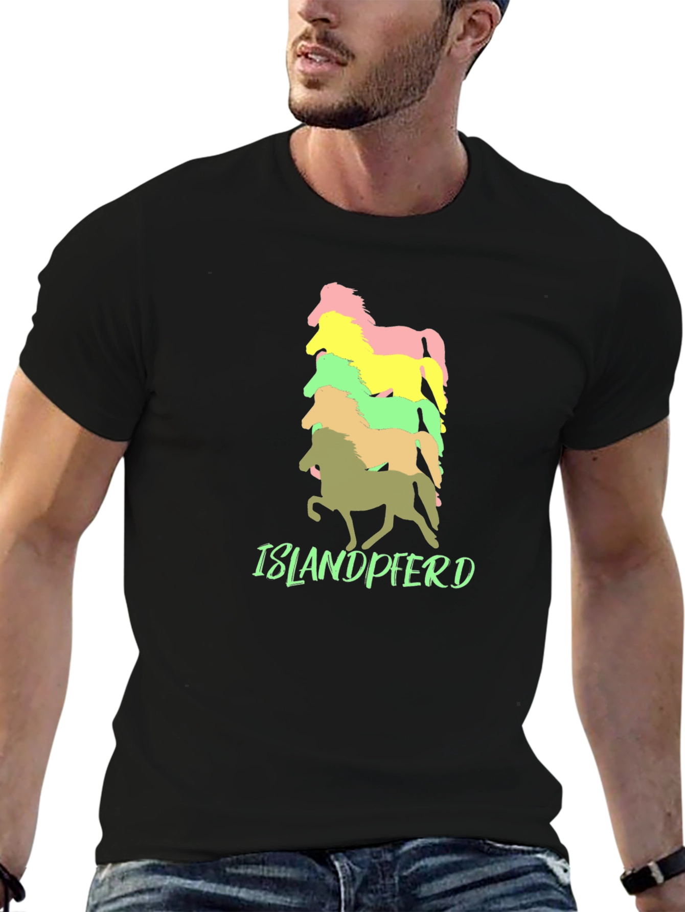 Black Islandpferd Horse T-Shirt - Stacked Design view 6