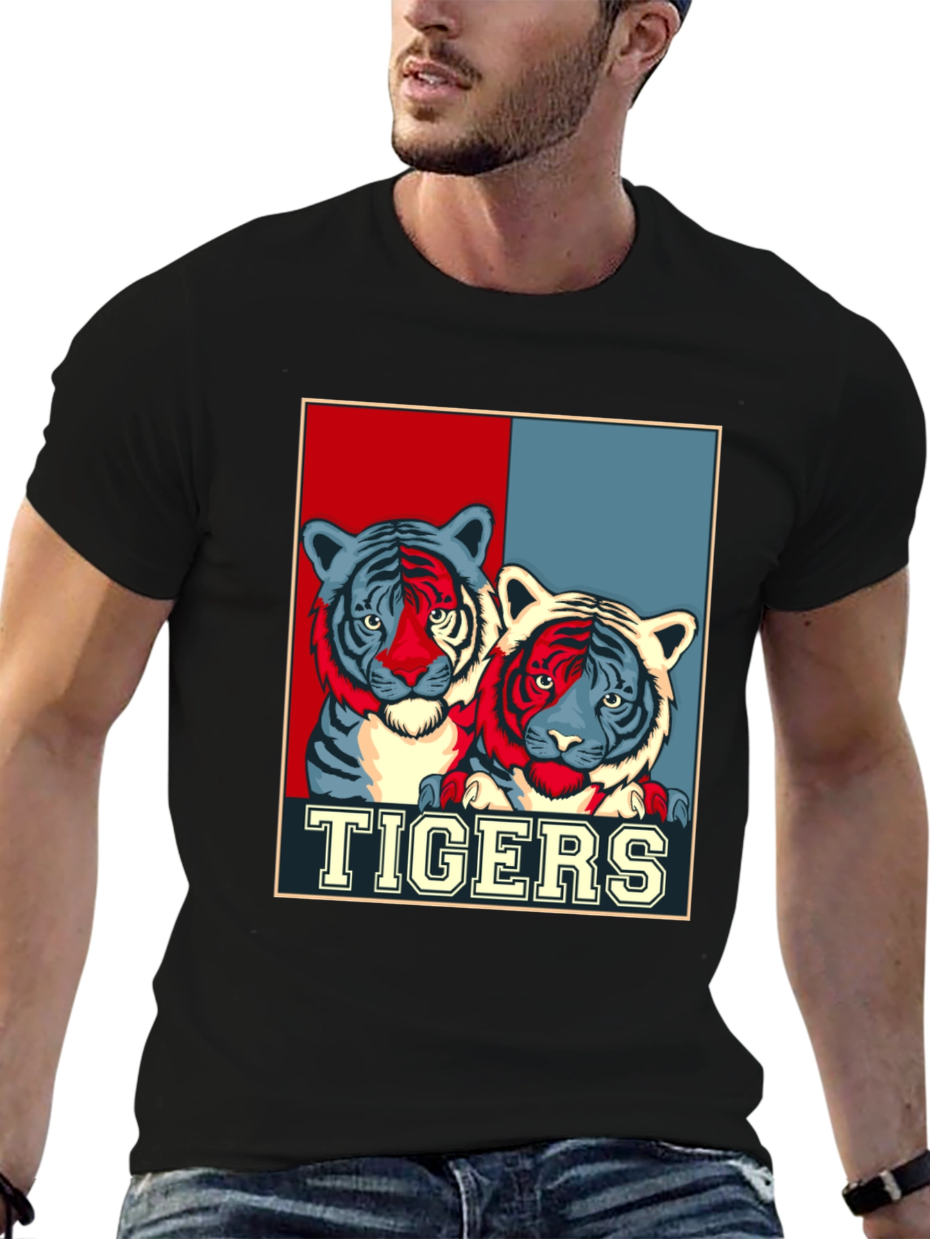 Black Tigers Graphic Print T-Shirt view 6