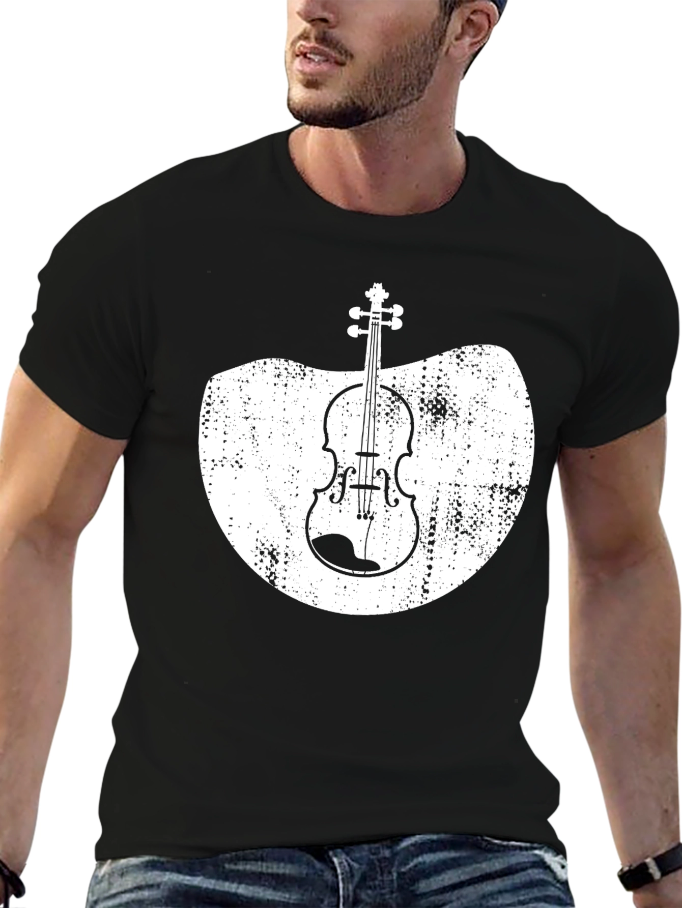Black Violin Graphic Black T-Shirt view 6