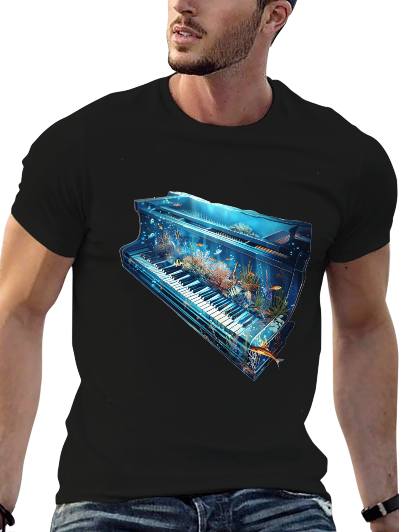 Aquatic Piano Graphic T-Shirt - 6
