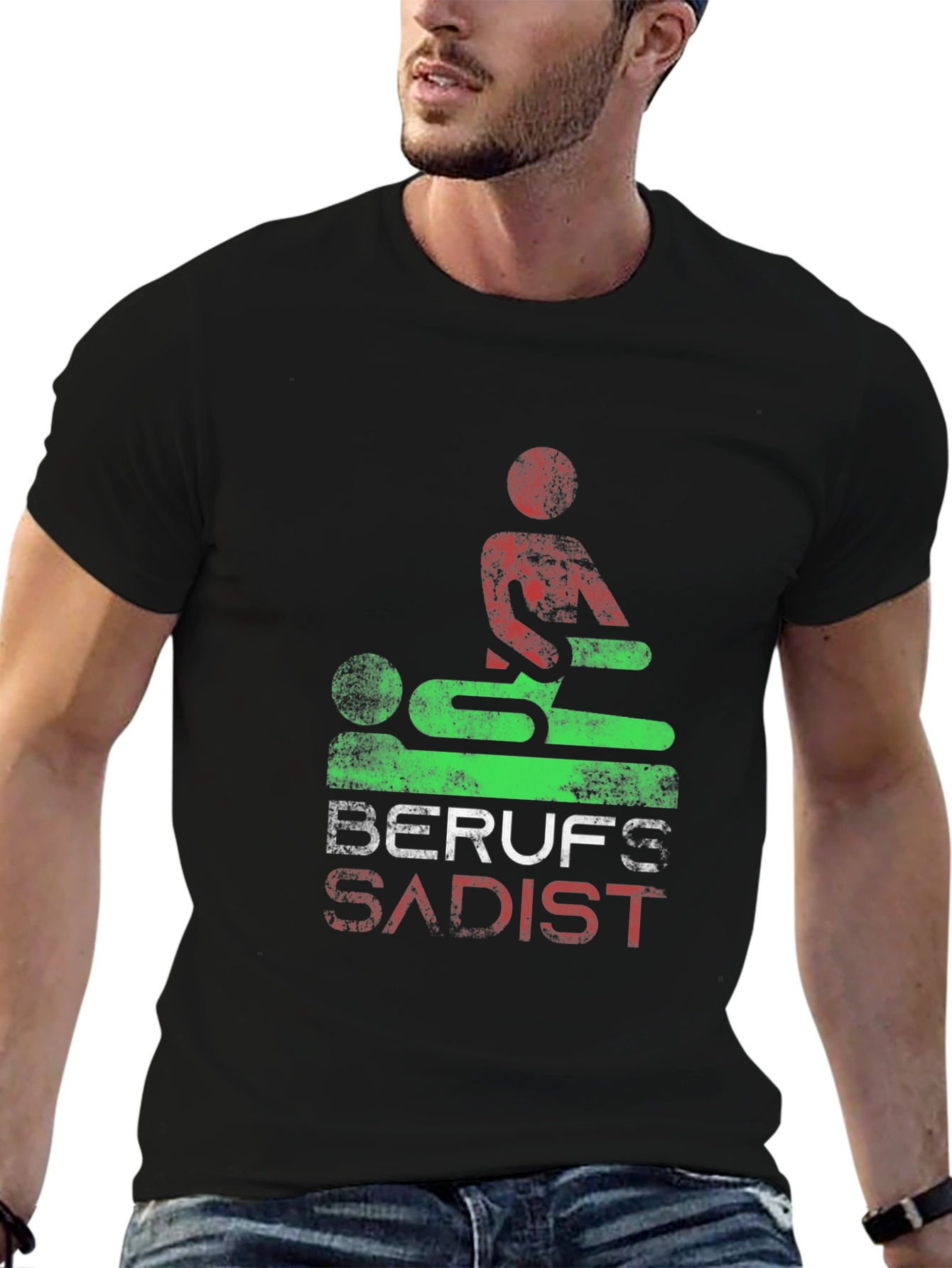 Black Berufs Sadist Graphic Tee - Black Unisex T-Shirt view 6