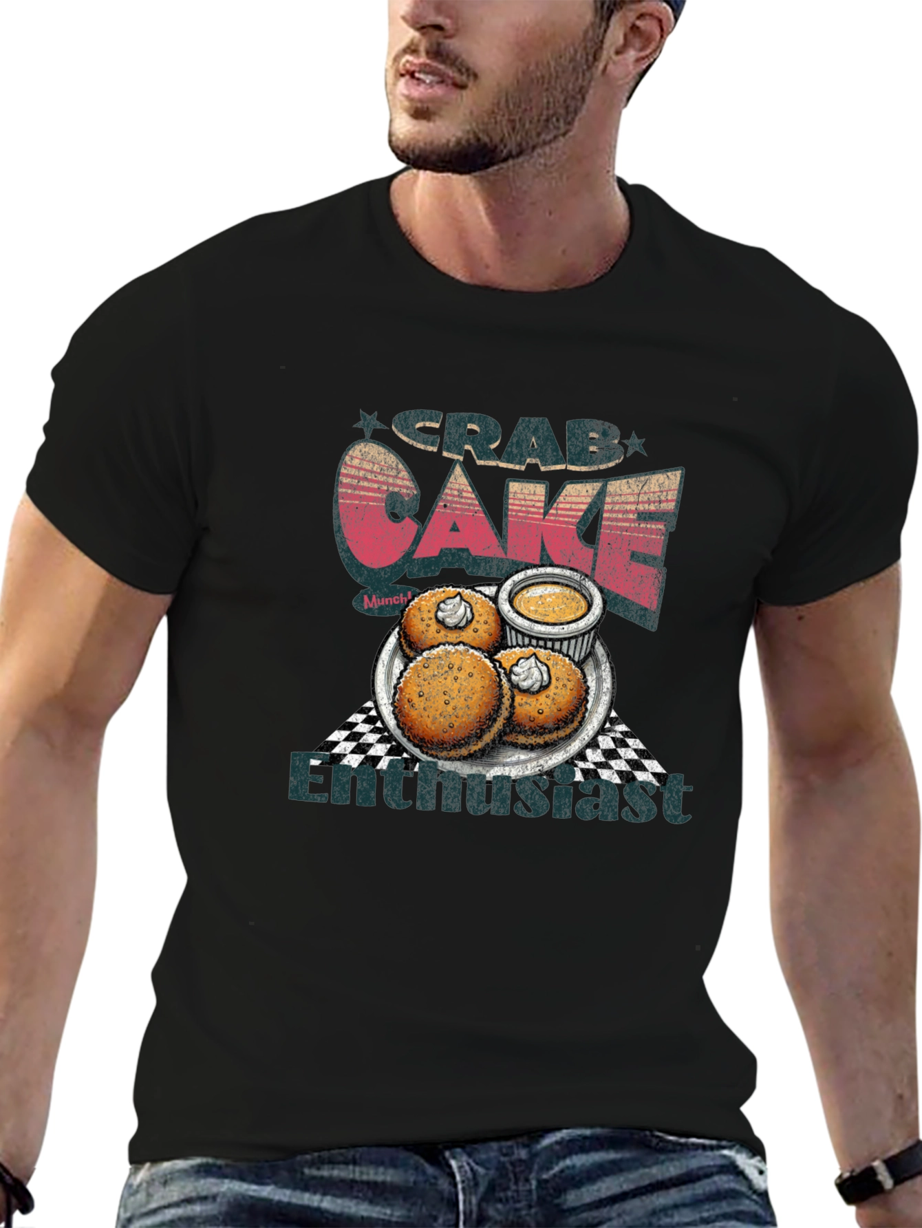 Black Crab Cake Enthusiast Graphic Tee view 6