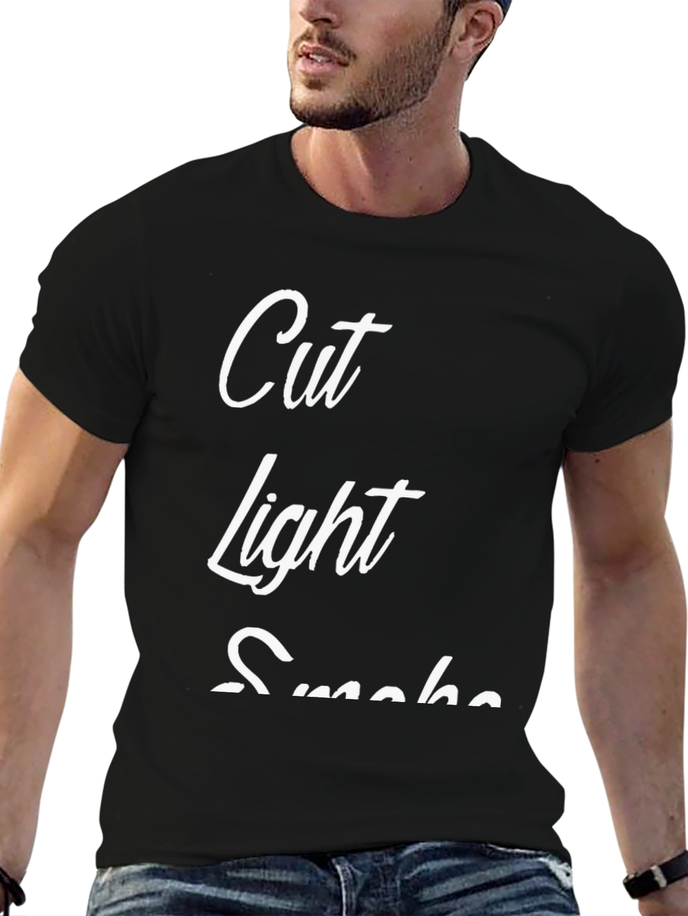 Black Cut Light Smoke Graphic Tee view 6