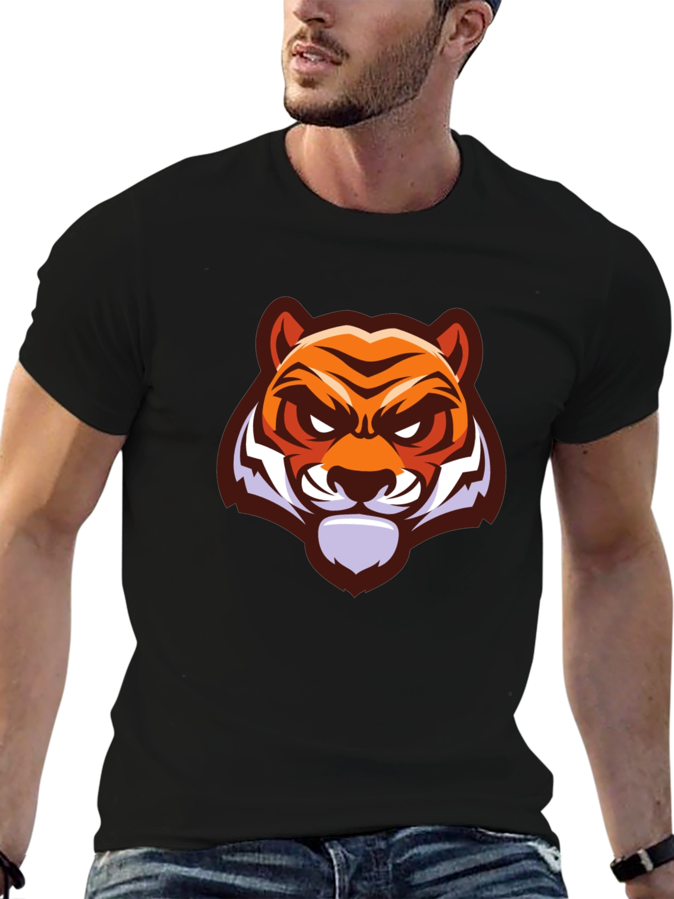 Black Black Tiger Graphic T-Shirt view 6