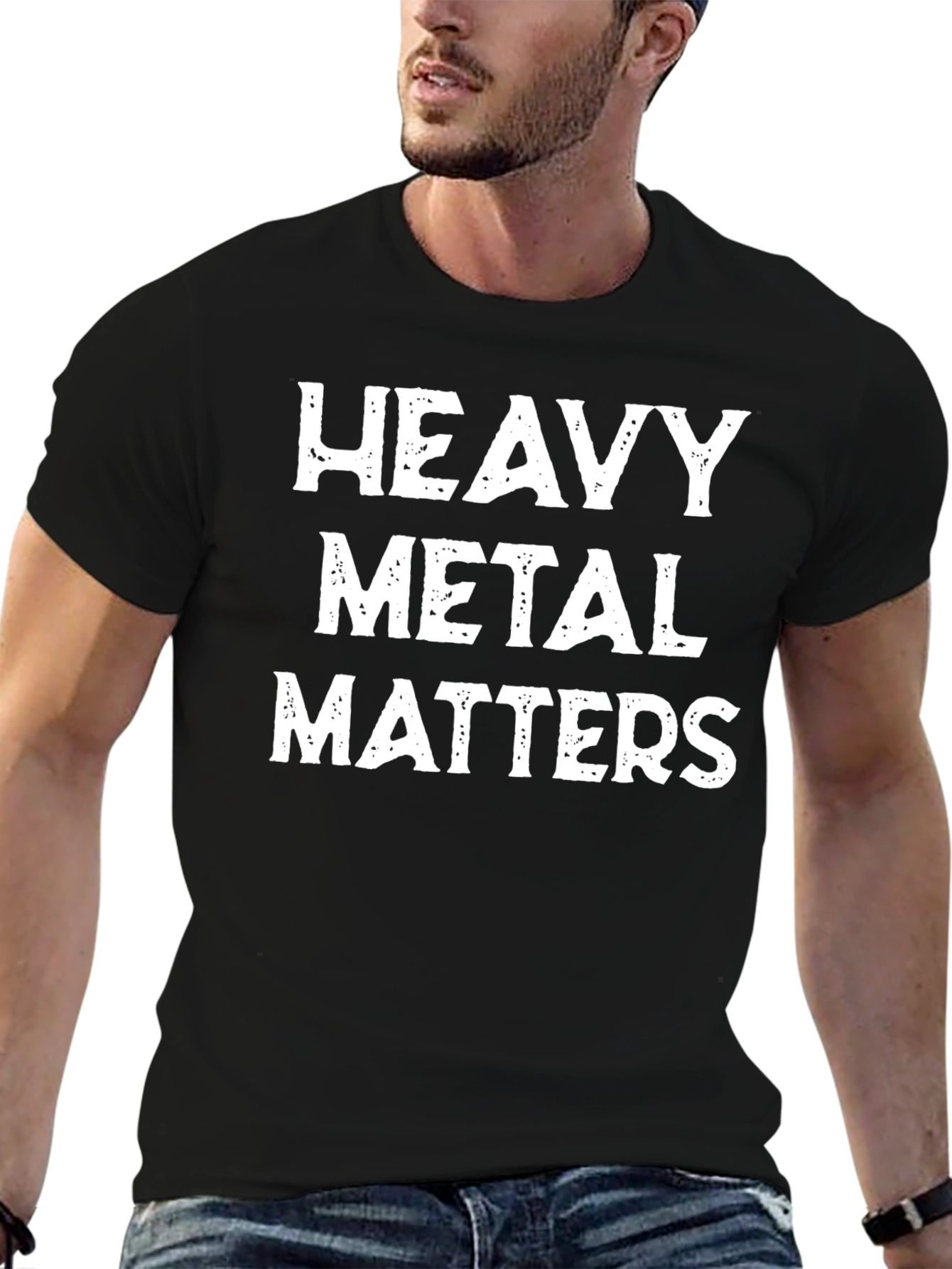 Black Heavy Metal Matters T-Shirt - Black Tee for Music Lovers view 6