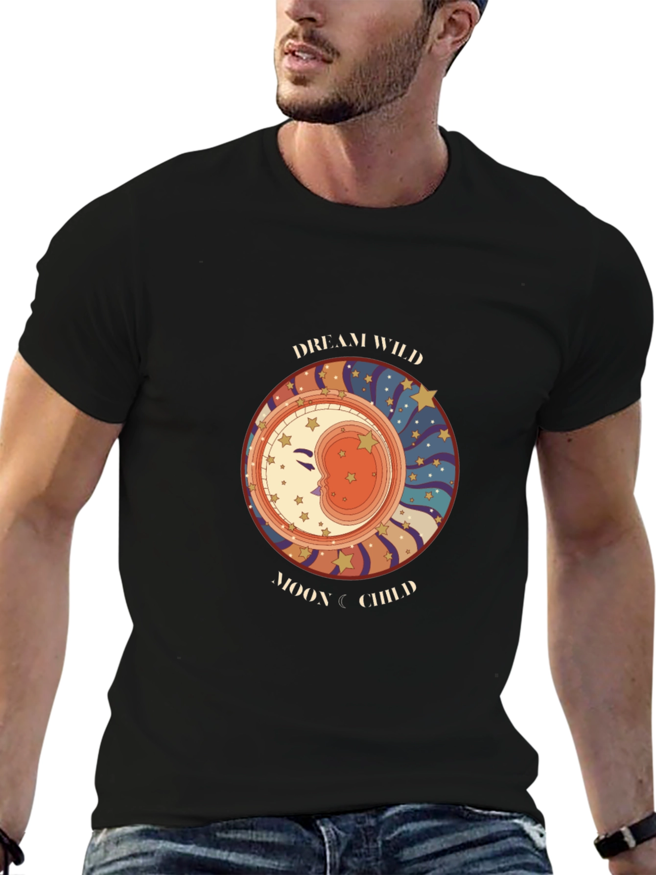 Black Dream Wild Moon Child Graphic Tee view 6