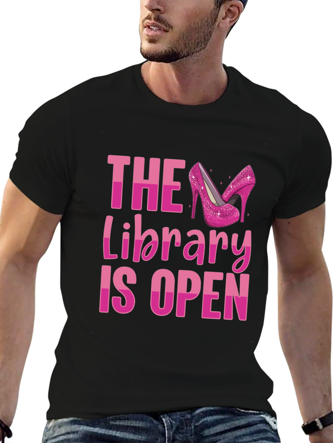 Black The Library is Open Drag Queen T-Shirt view 6