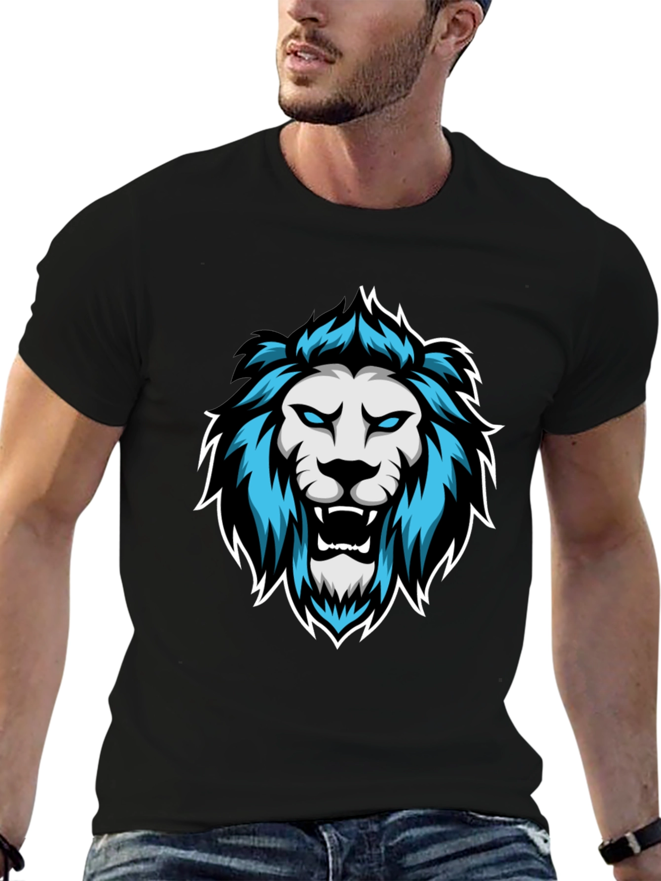 Black Lion Graphic Tee - Men's Black T-Shirt view 6