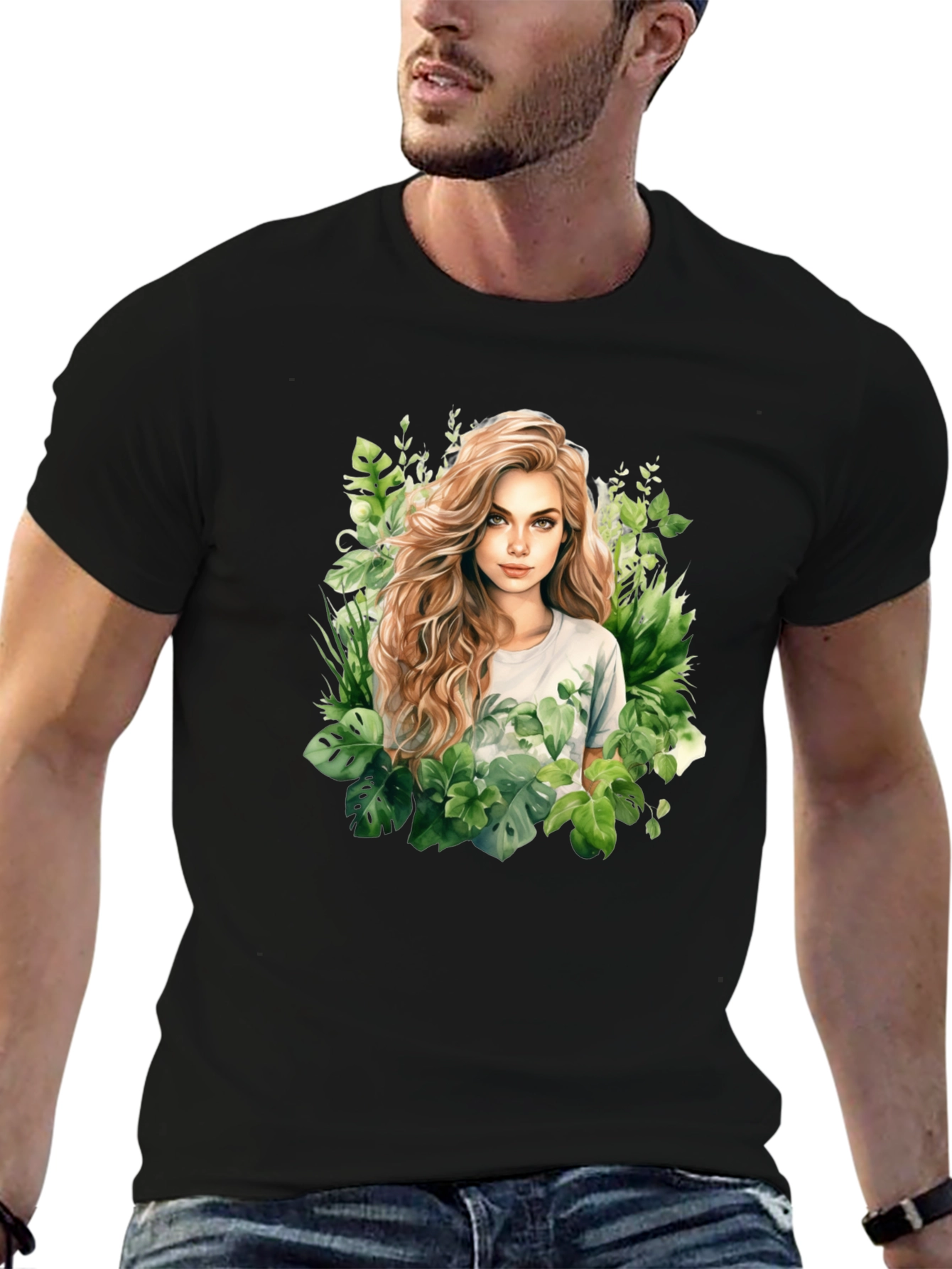 Black Nature Girl Graphic T-Shirt - Black view 6