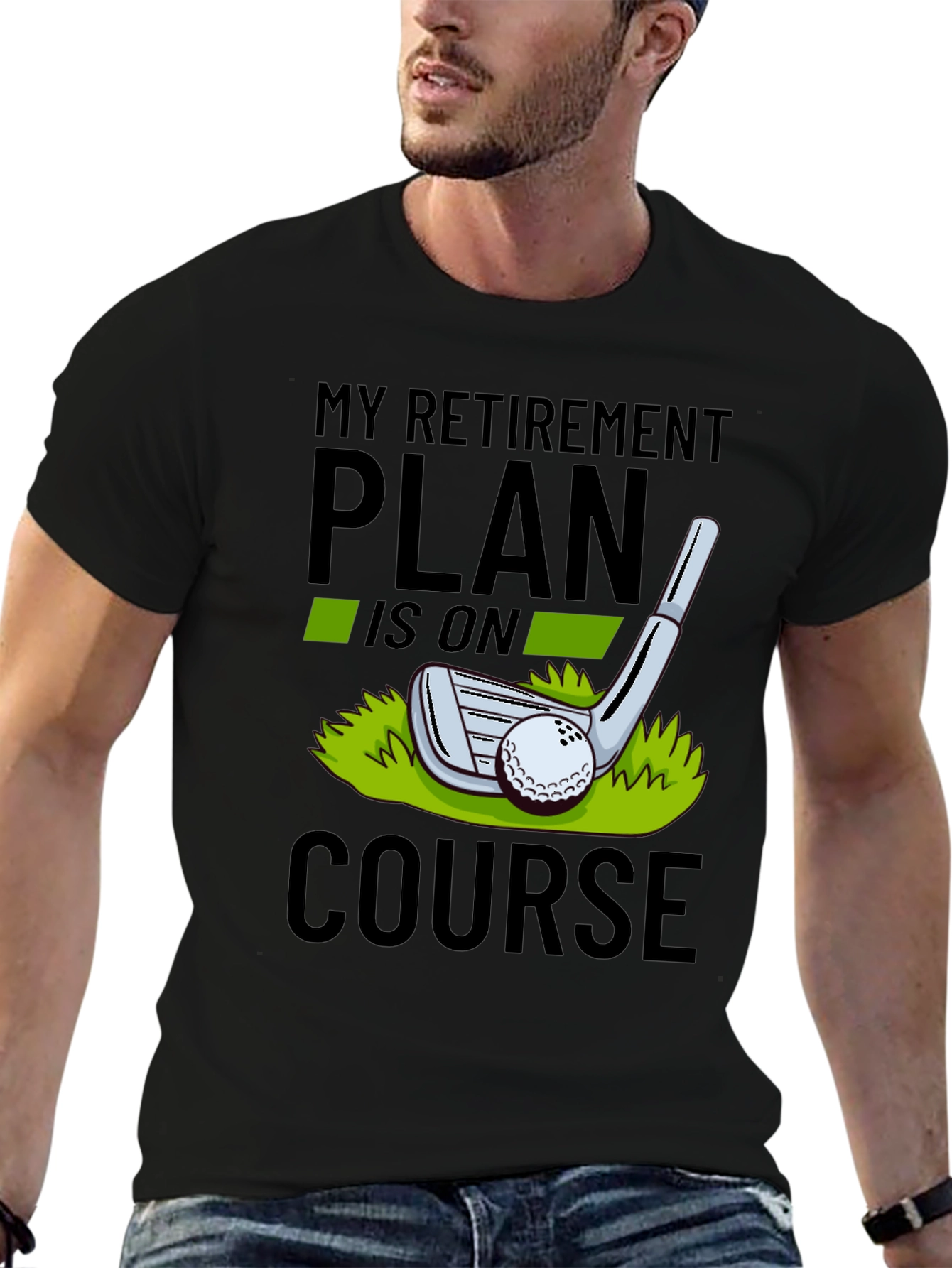 Black Golf Retirement Plan T-Shirt view 6