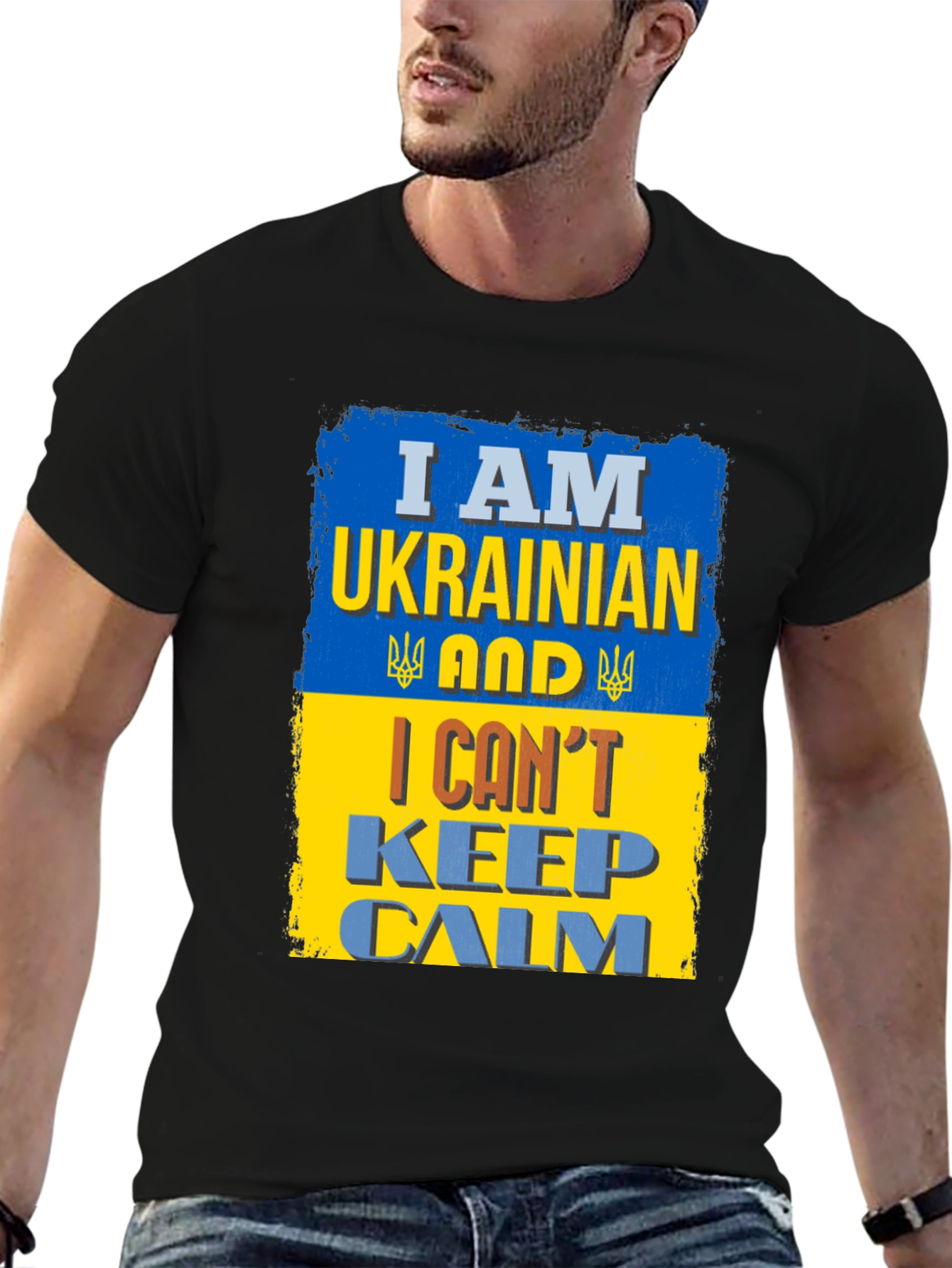 Black I Am Ukrainian And I Can't Keep Calm T-Shirt view 6