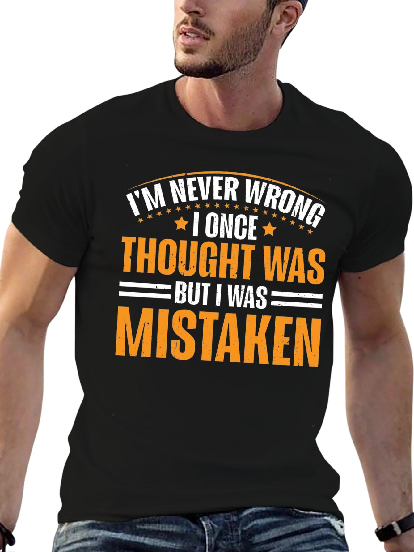 Black I'm Never Wrong Sarcastic Graphic Tee view 6