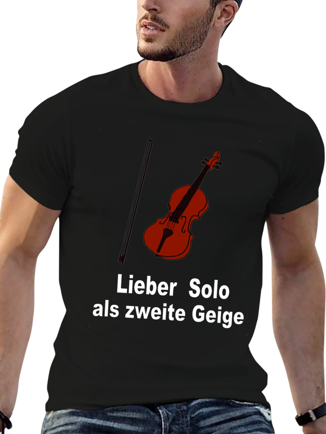 Black Solo Violinist T-Shirt - Lieber Solo als zweite Geige view 6