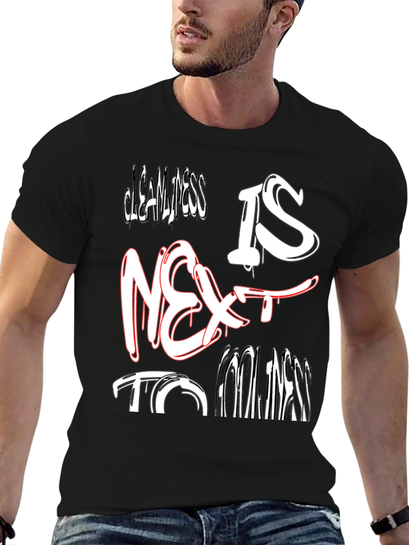 Black Cleanliness is Next to Foolishness Black Tee view 6