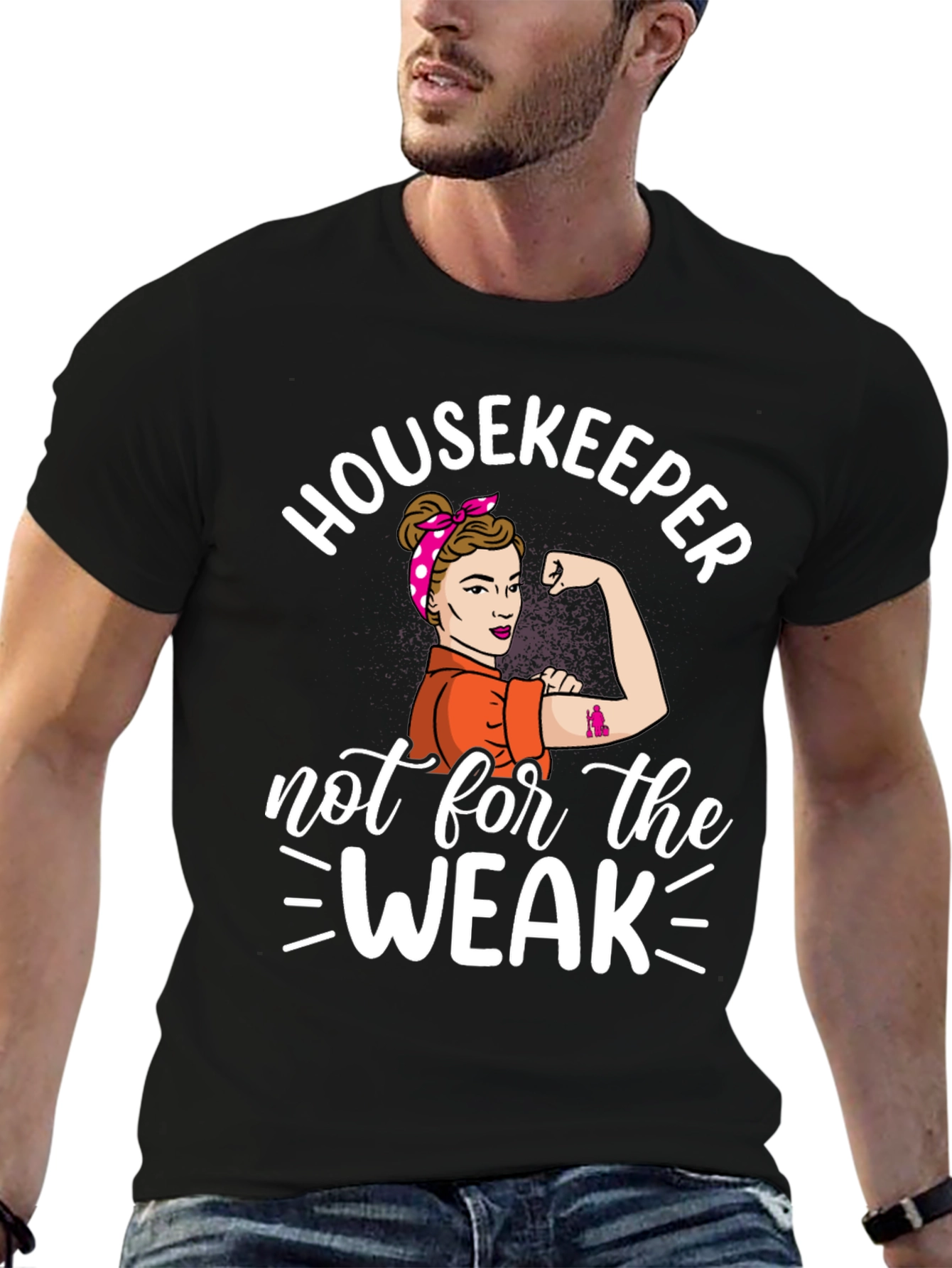 Black Housekeeper Not For The Weak T-Shirt view 6