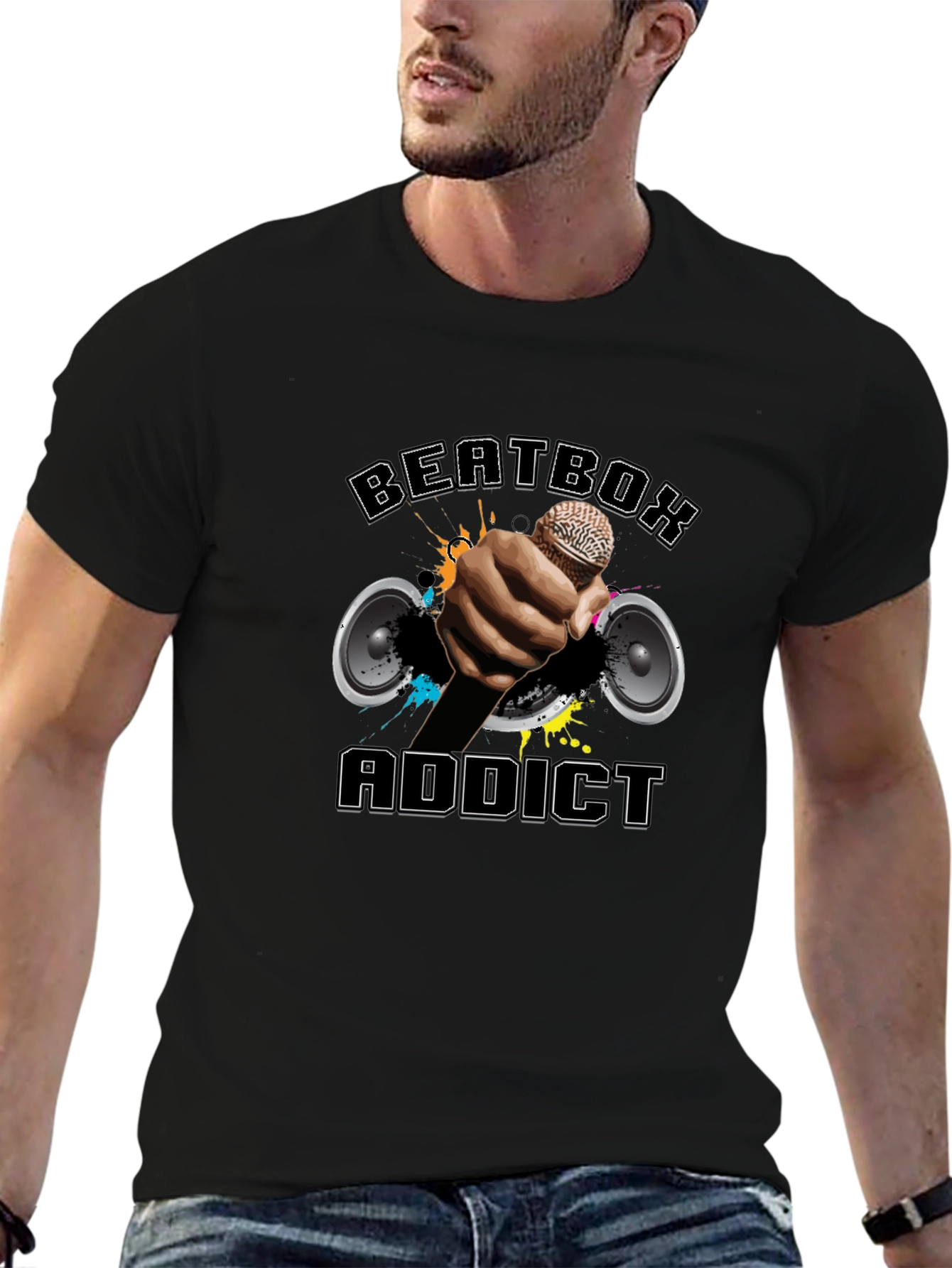 Black Beatbox Addict T-Shirt view 6