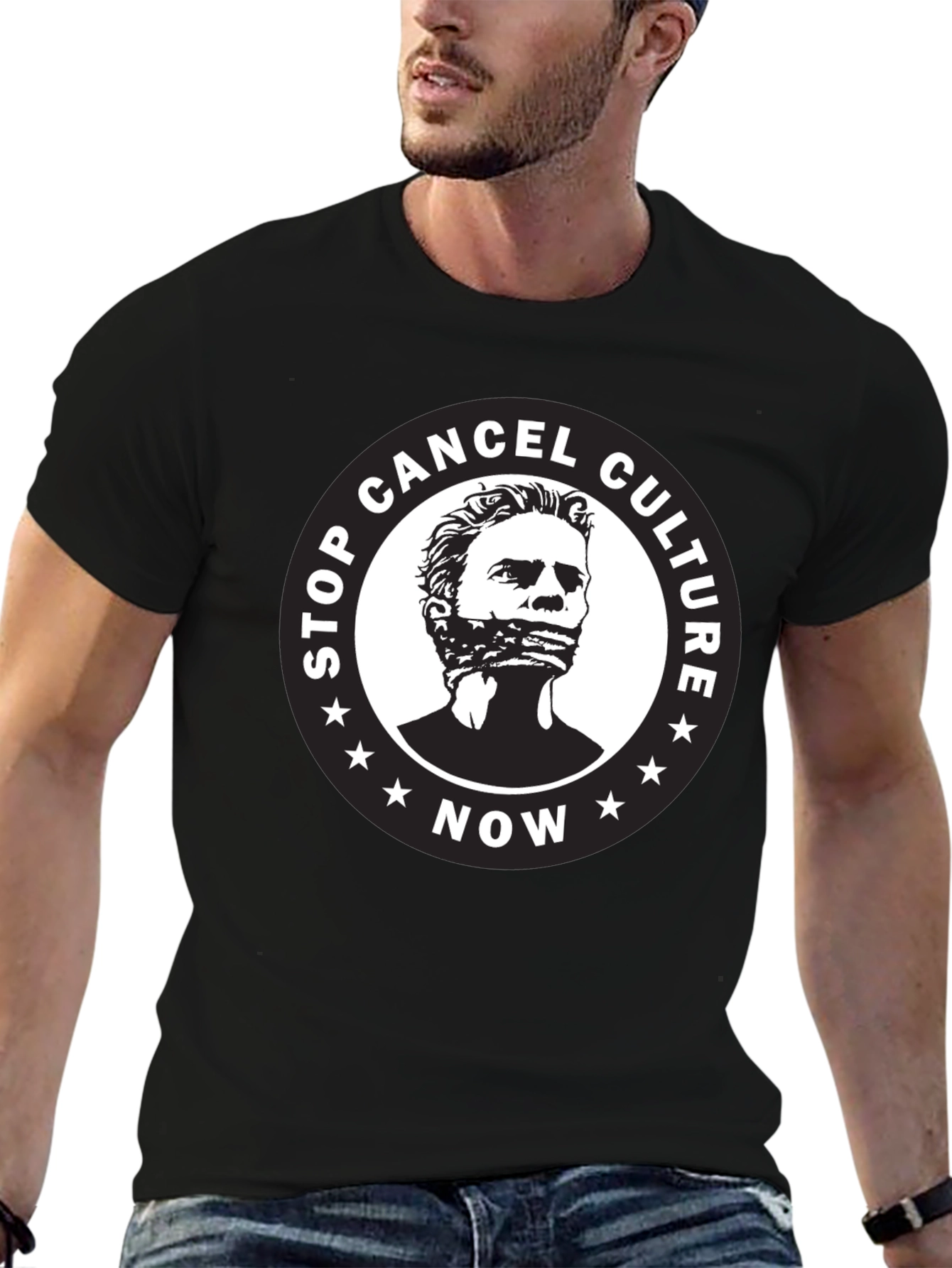 Black Stop Cancel Culture Graphic T-Shirt view 6