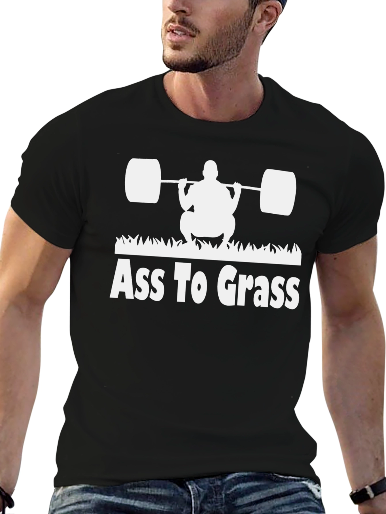 Black Ass to Grass Black Graphic T-Shirt view 6