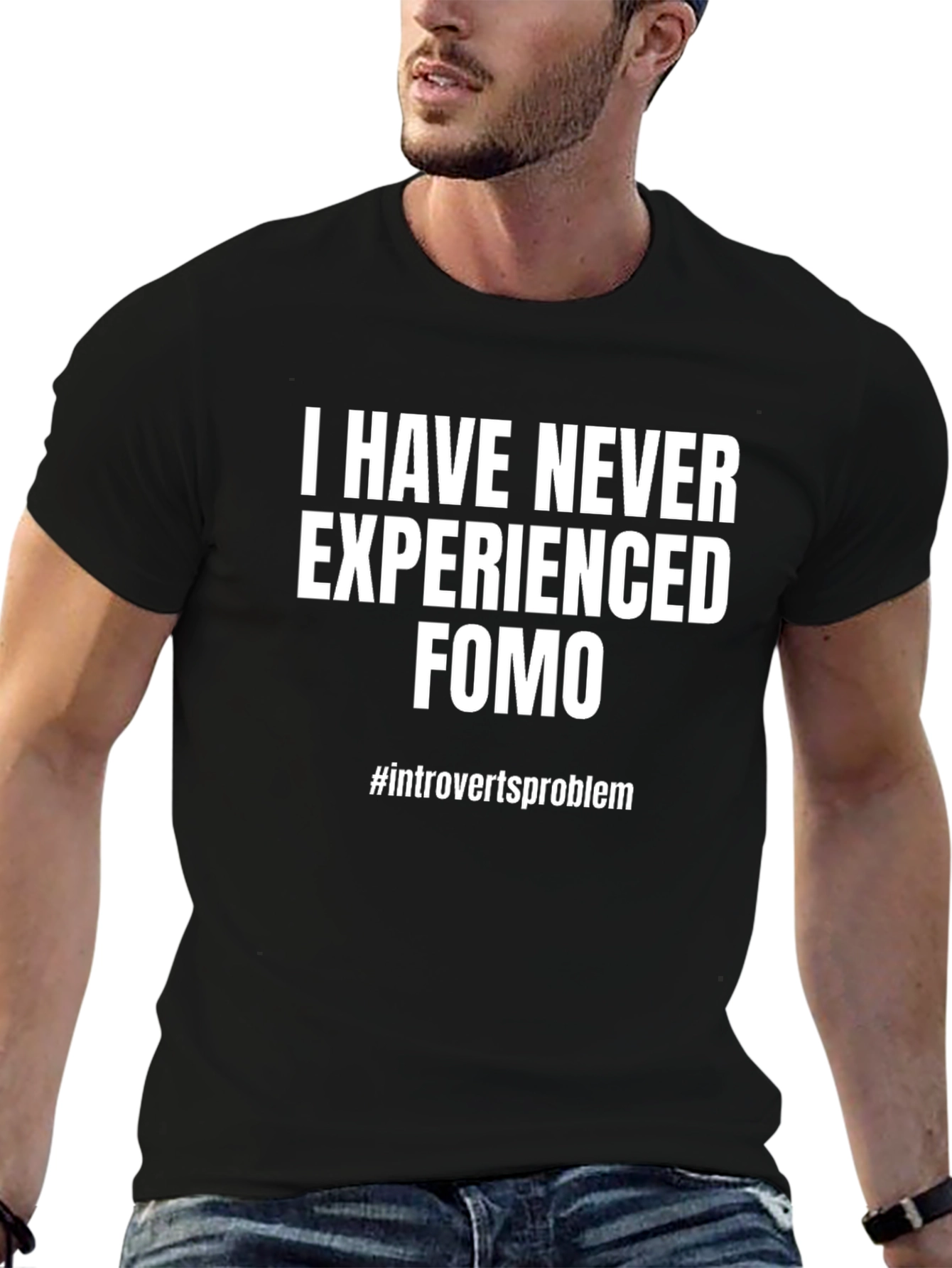 Black Introvert's FOMO T-Shirt view 6