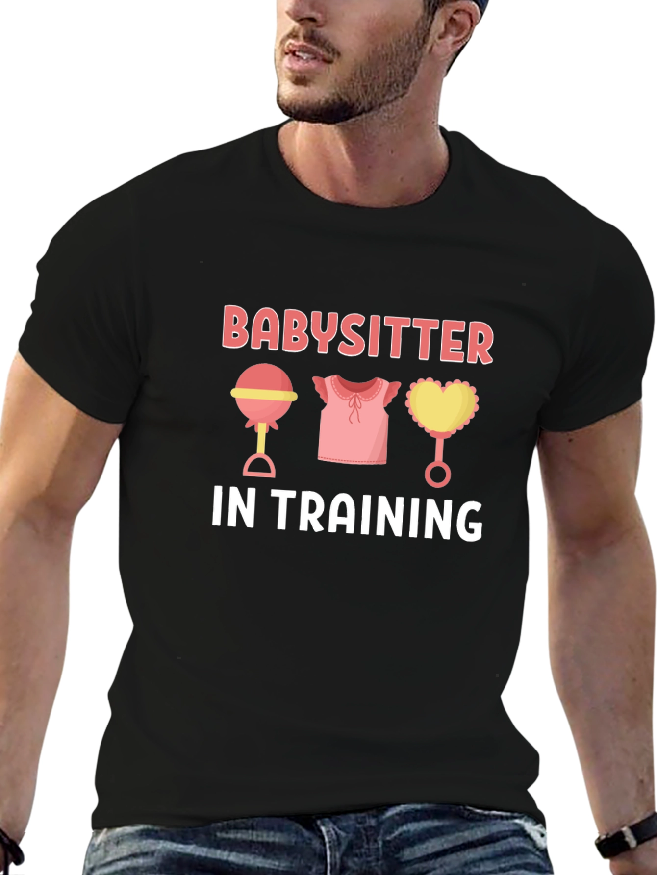 Black Babysitter In Training Graphic Tee - Soft Cotton view 6