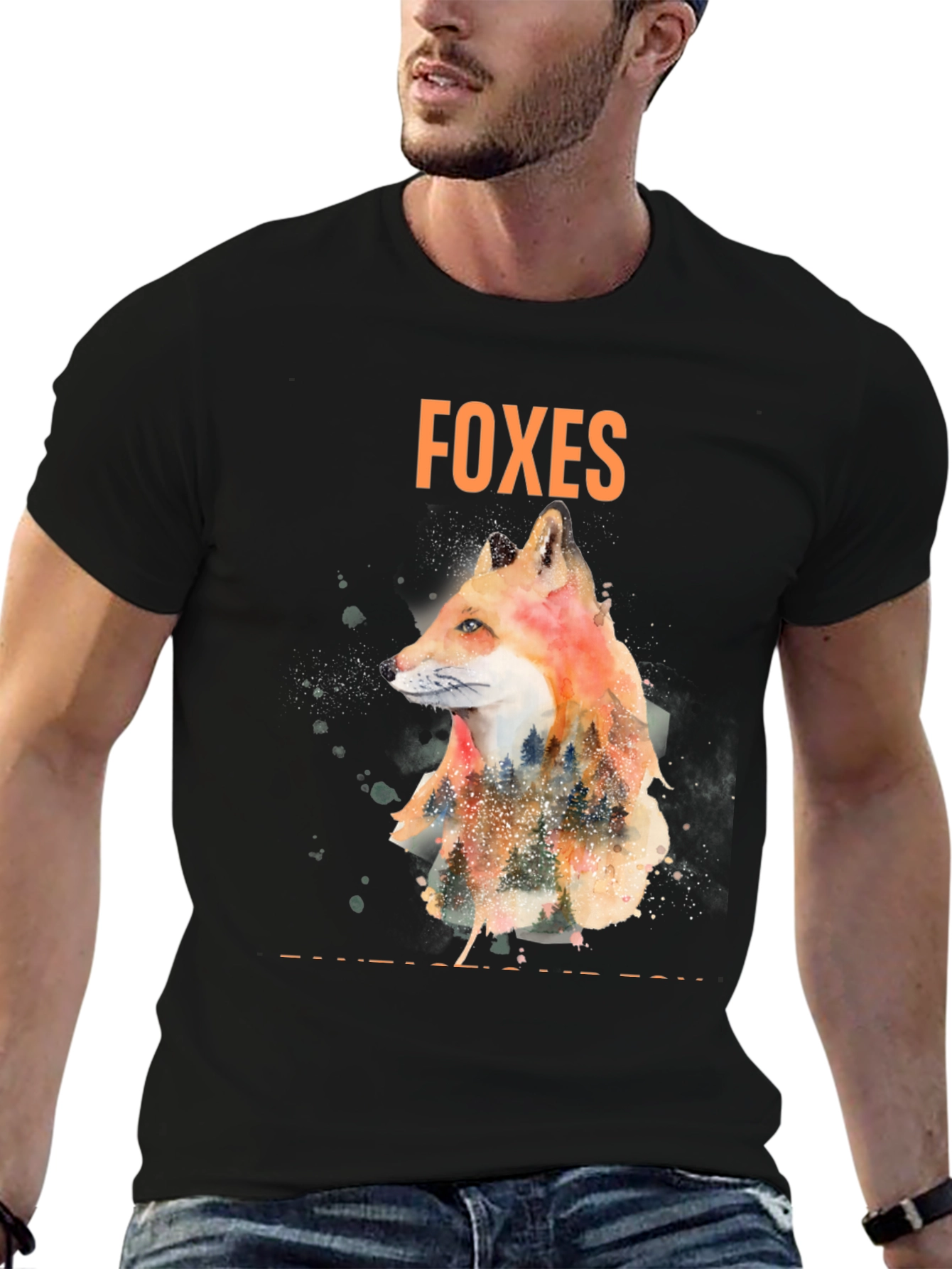 Black Foxes Graphic Tee - Nature Inspired Design view 6