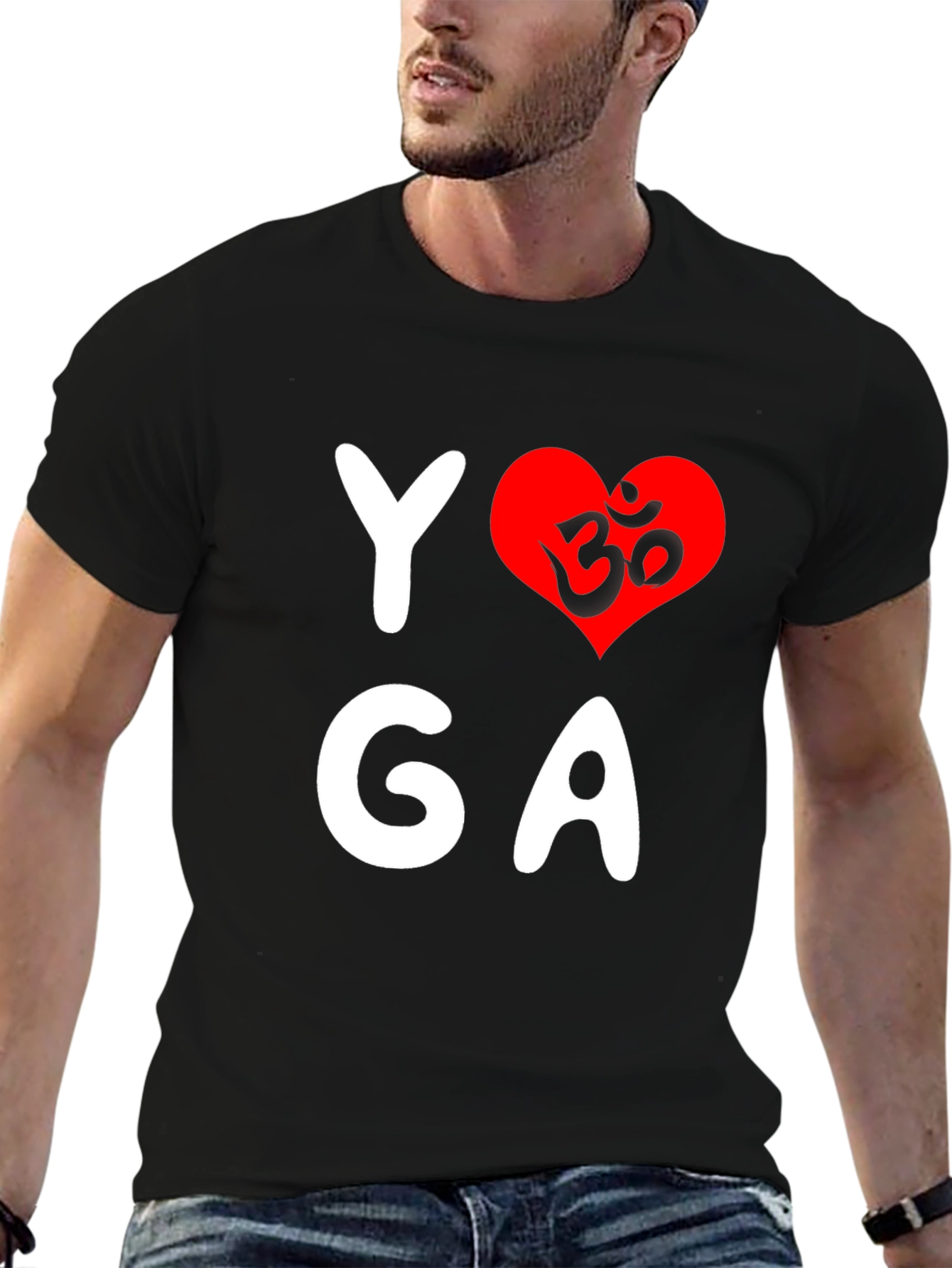 Black Yoga Love Graphic T-Shirt - Black view 6