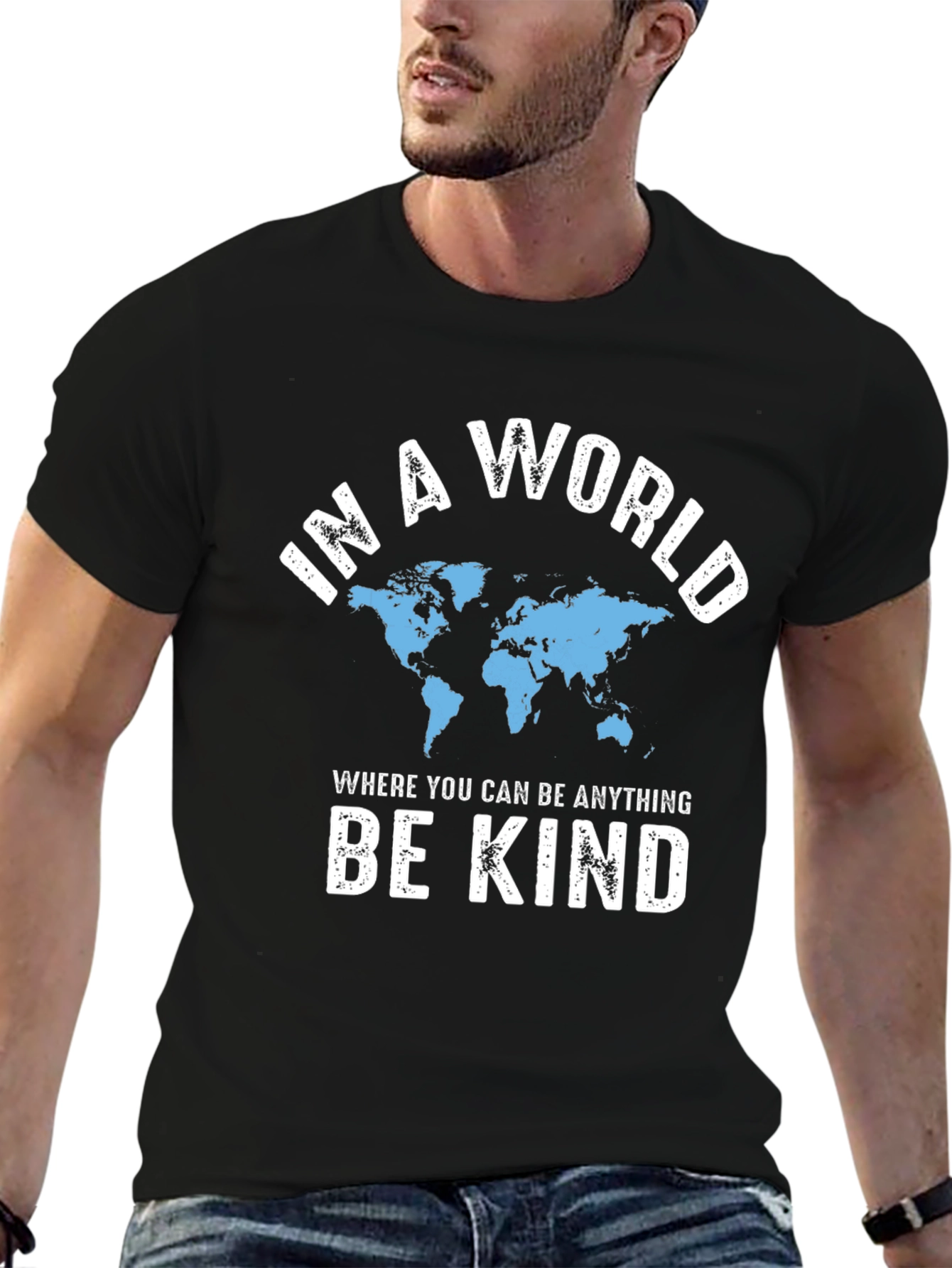 Black Kindness World Graphic T-Shirt - Be Kind view 6