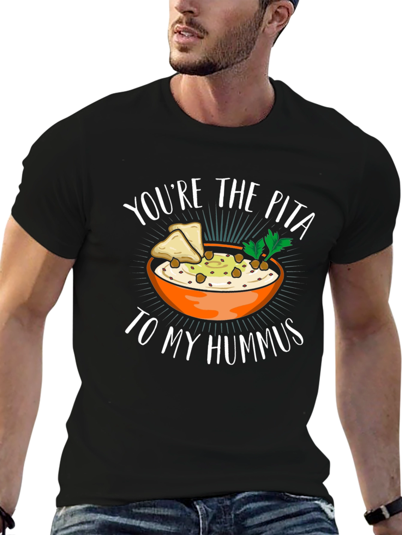 Black You're the Pita to My Hummus T-Shirt view 6