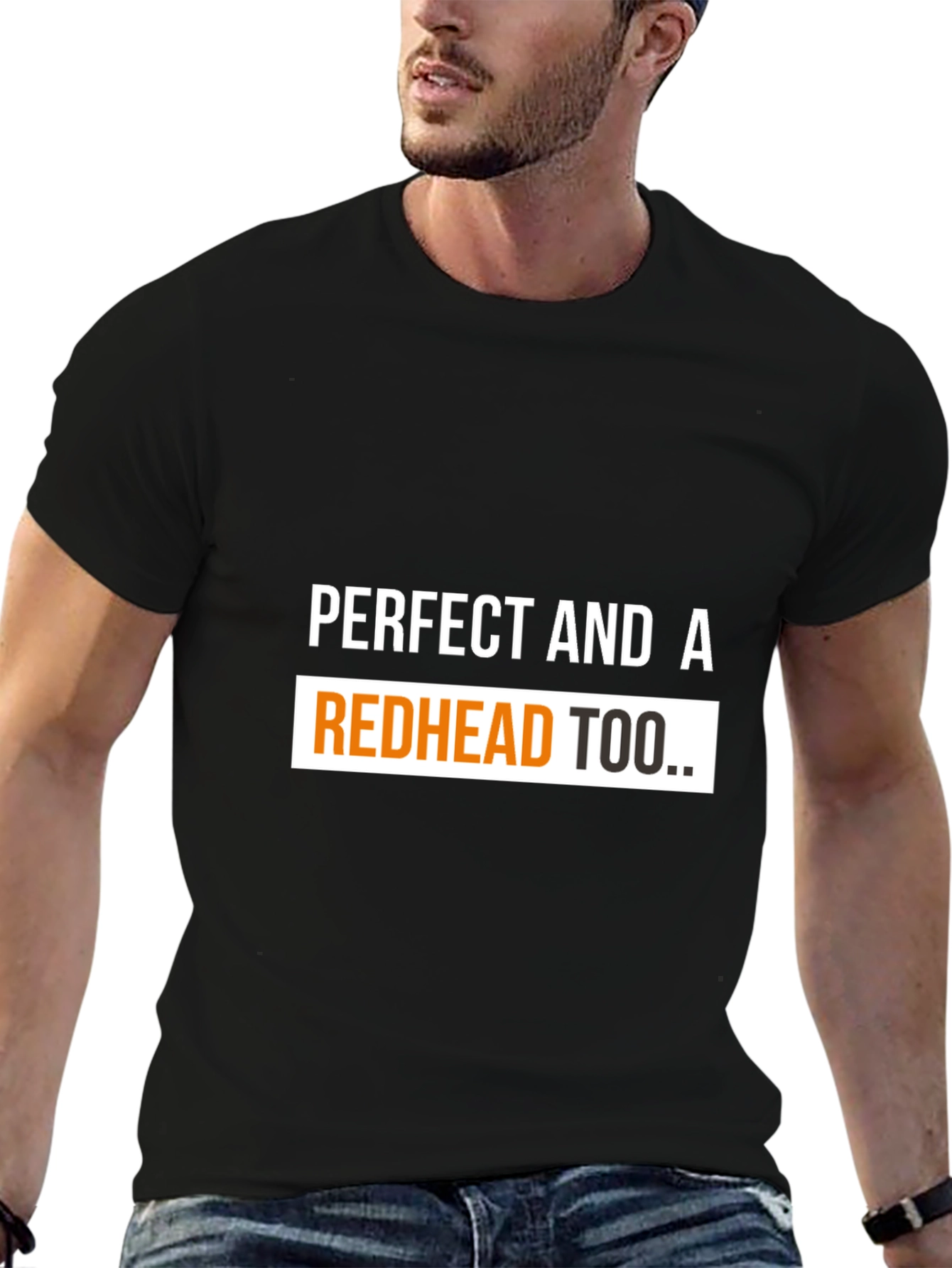 Black Perfect Redhead Tee - Bold Graphic T-Shirt view 6