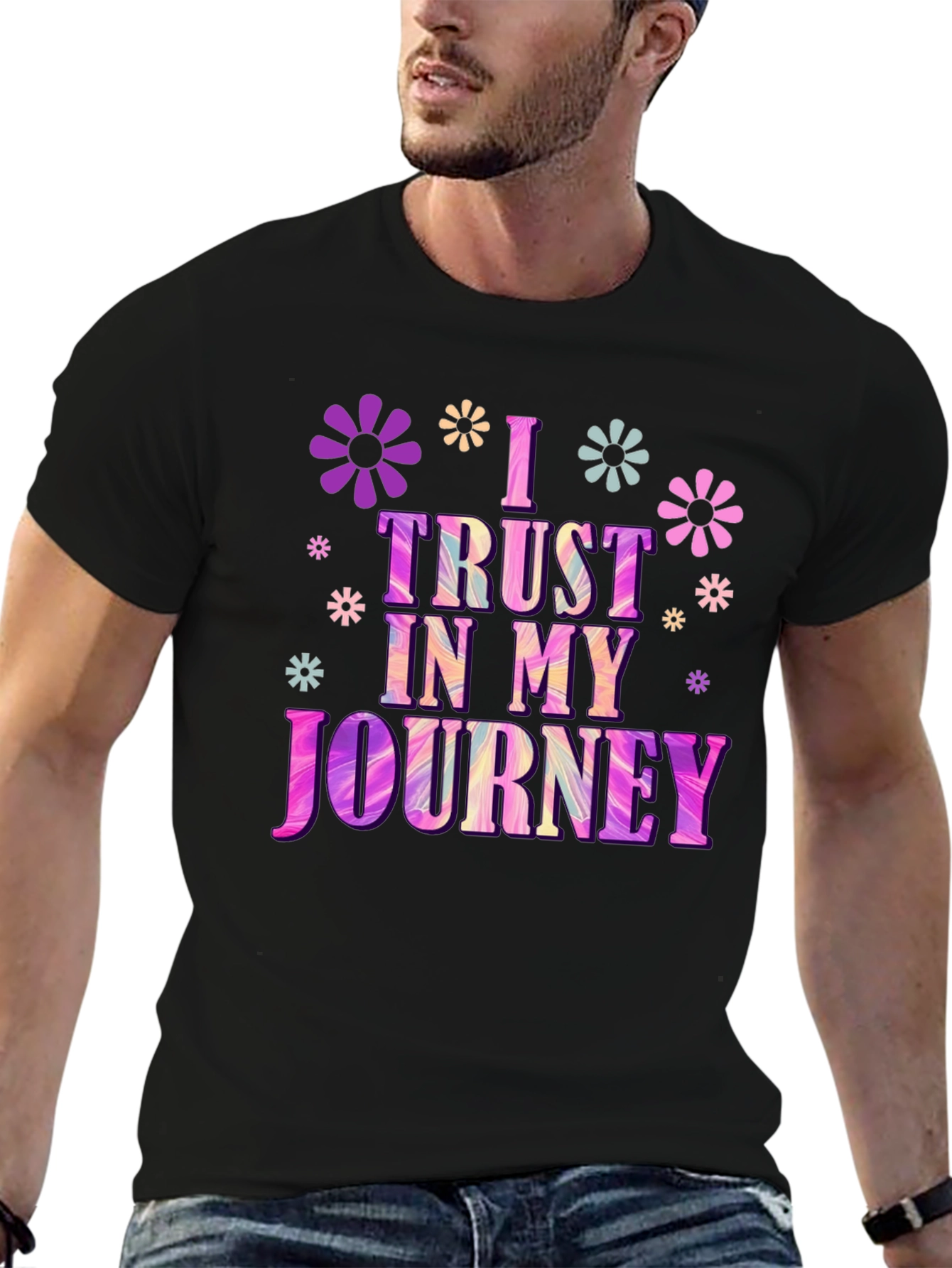 Black I Trust In My Journey Graphic Tee view 6