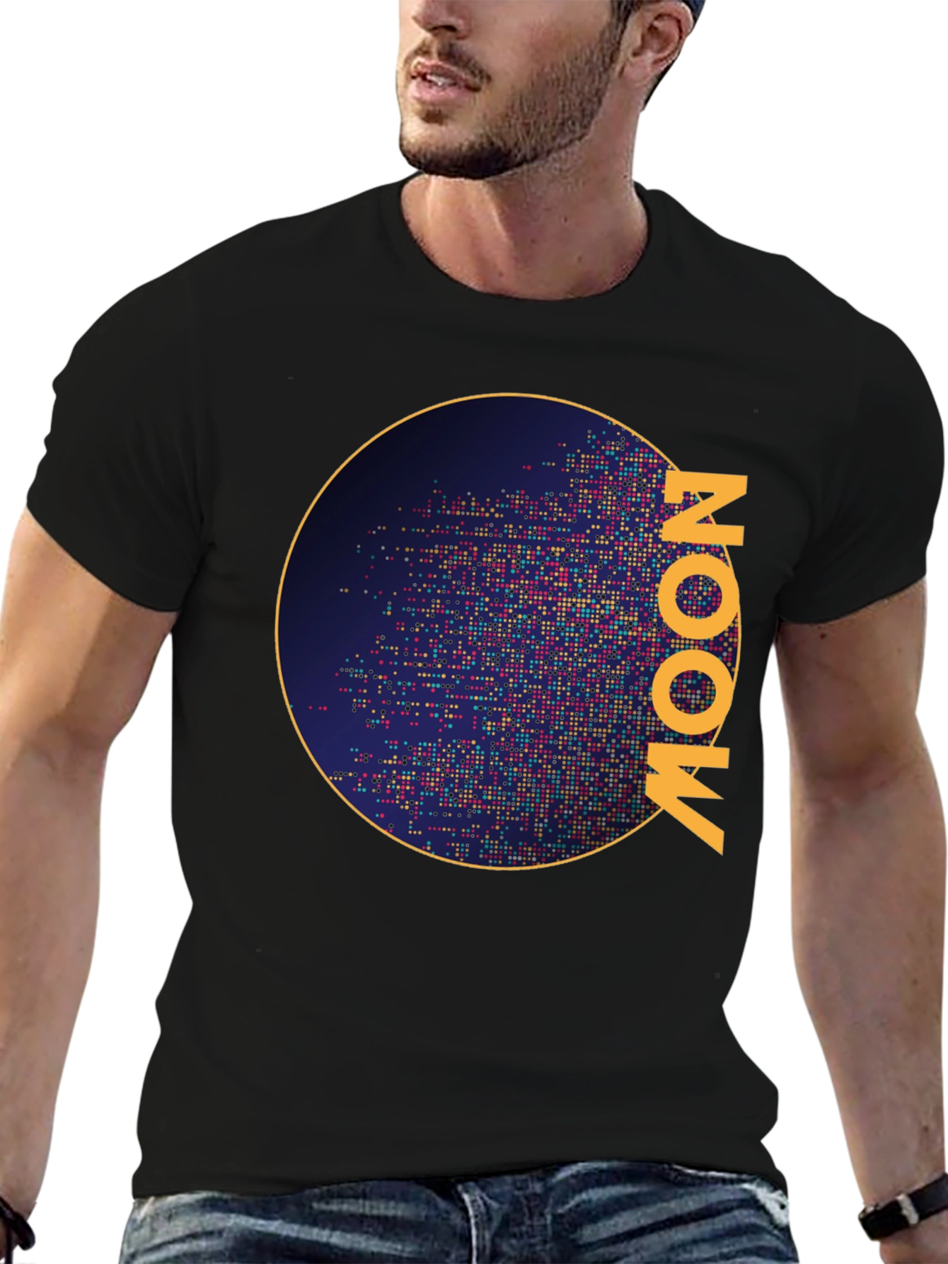 Black Moon Graphic Black T-Shirt view 6