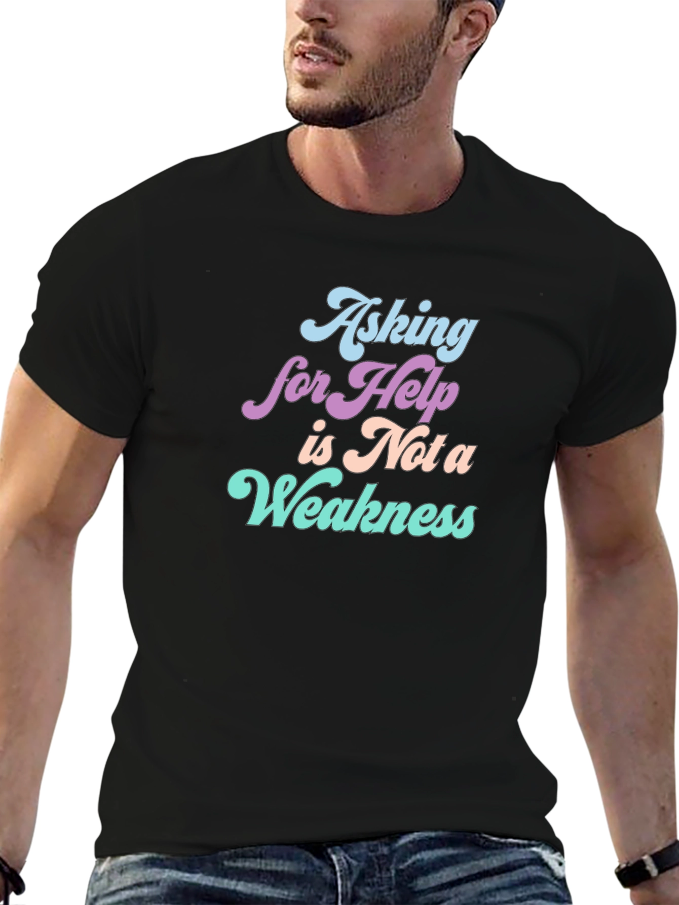 Black Asking For Help T-Shirt: Strength in Vulnerability view 6