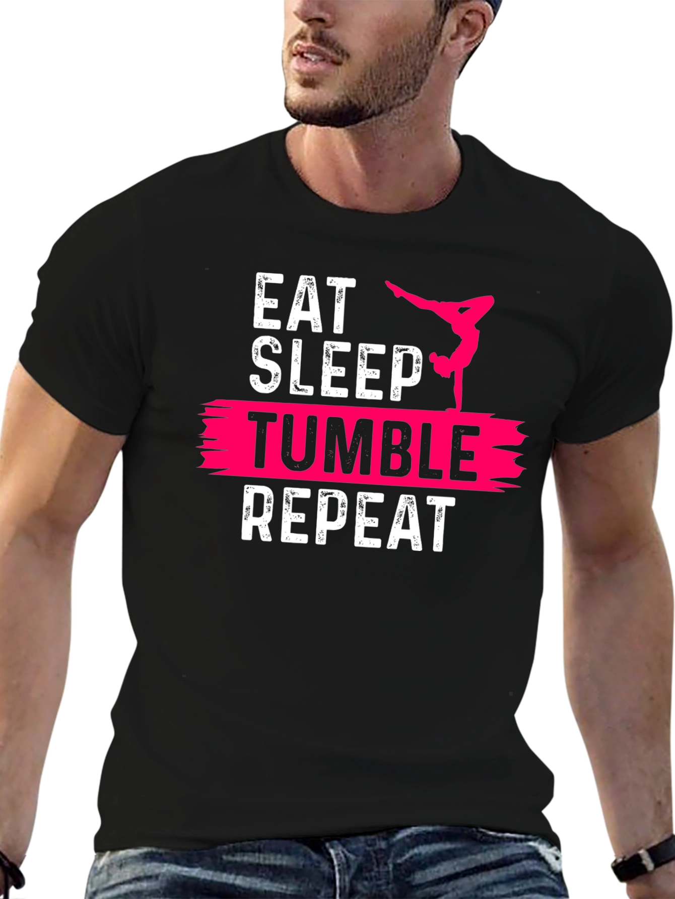 Black Eat Sleep Tumble Repeat T-Shirt view 6