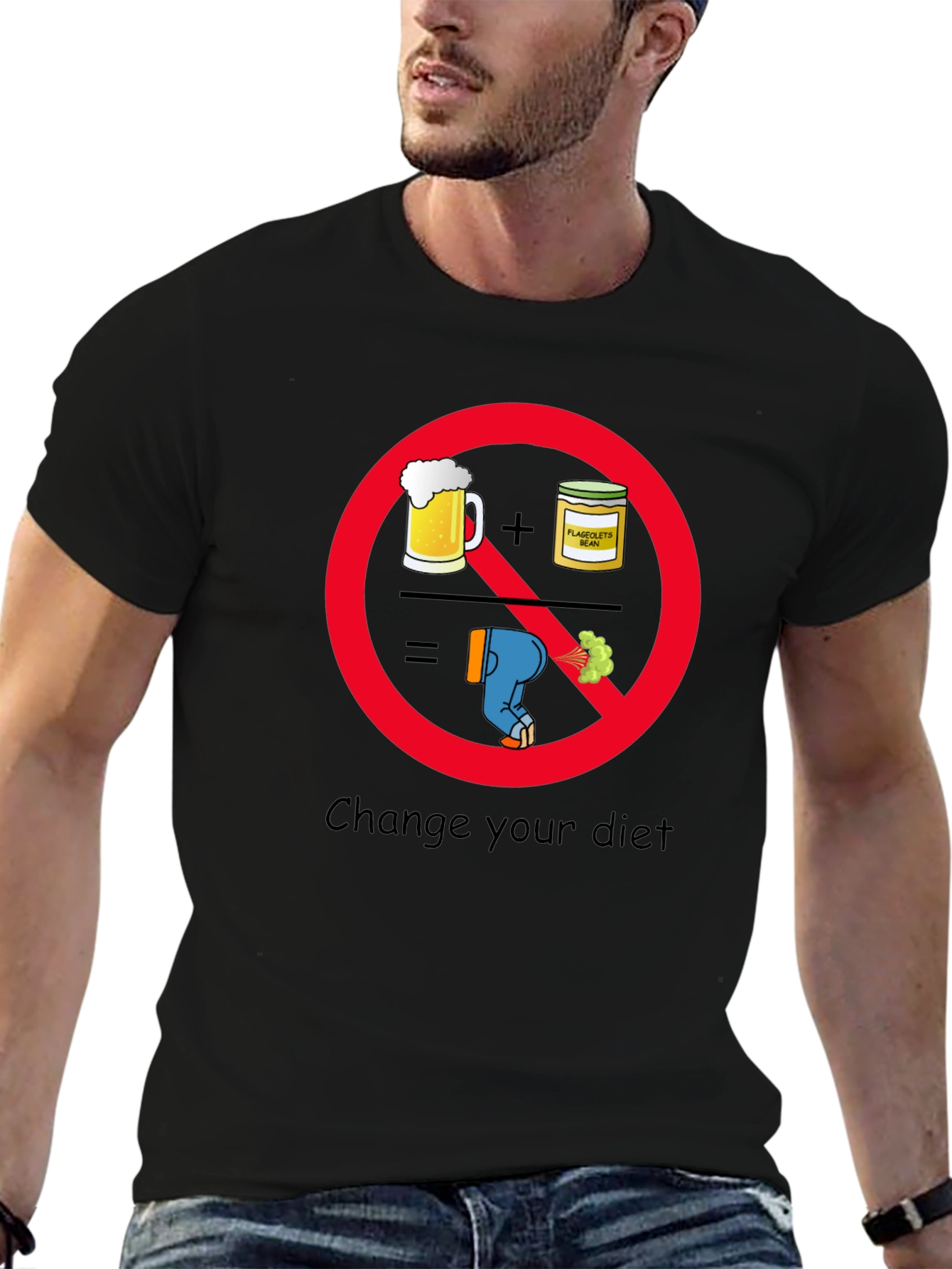 Black Funny Diet Humor Graphic T-Shirt view 6