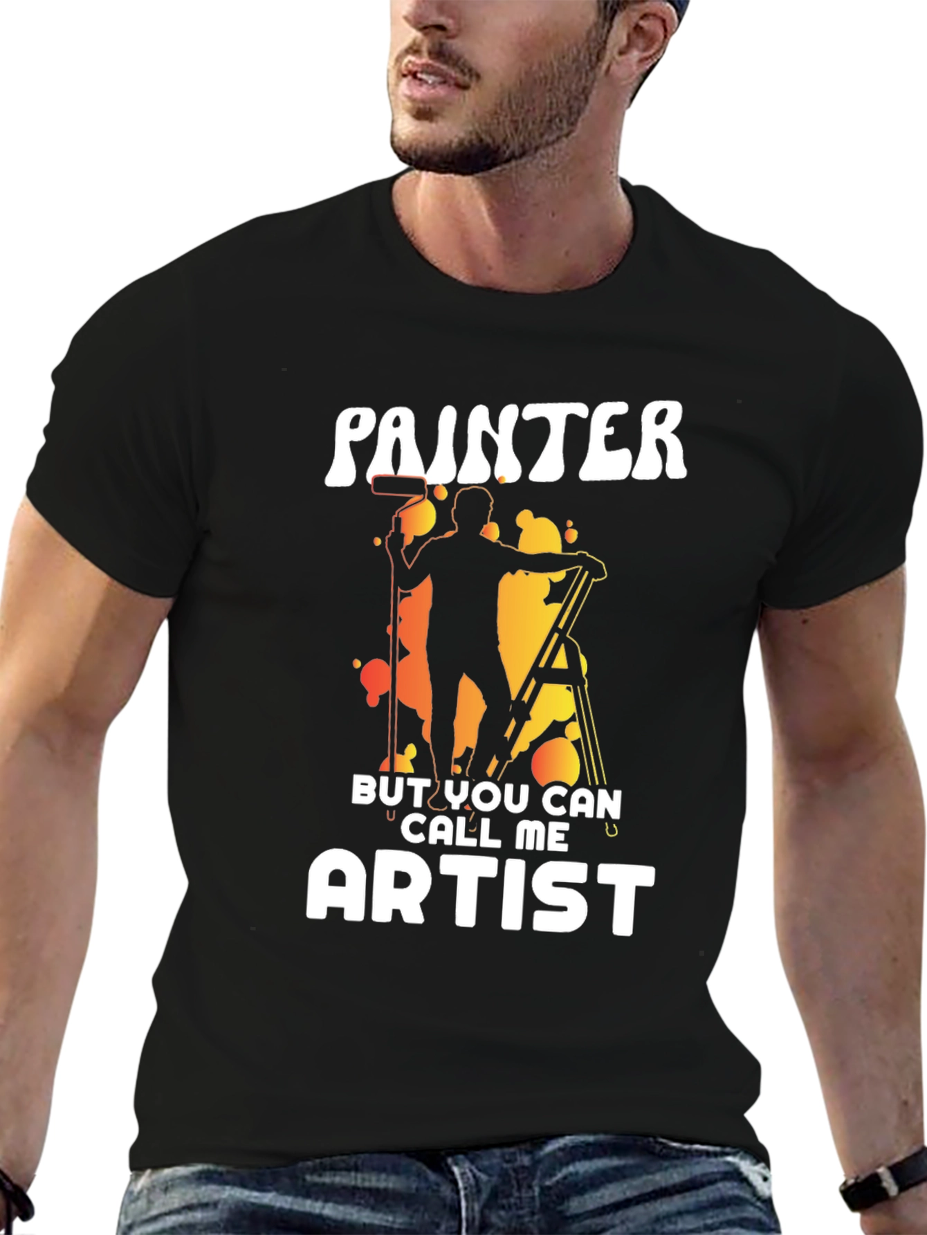 Black Painter or Artist Funny Graphic T-Shirt view 6
