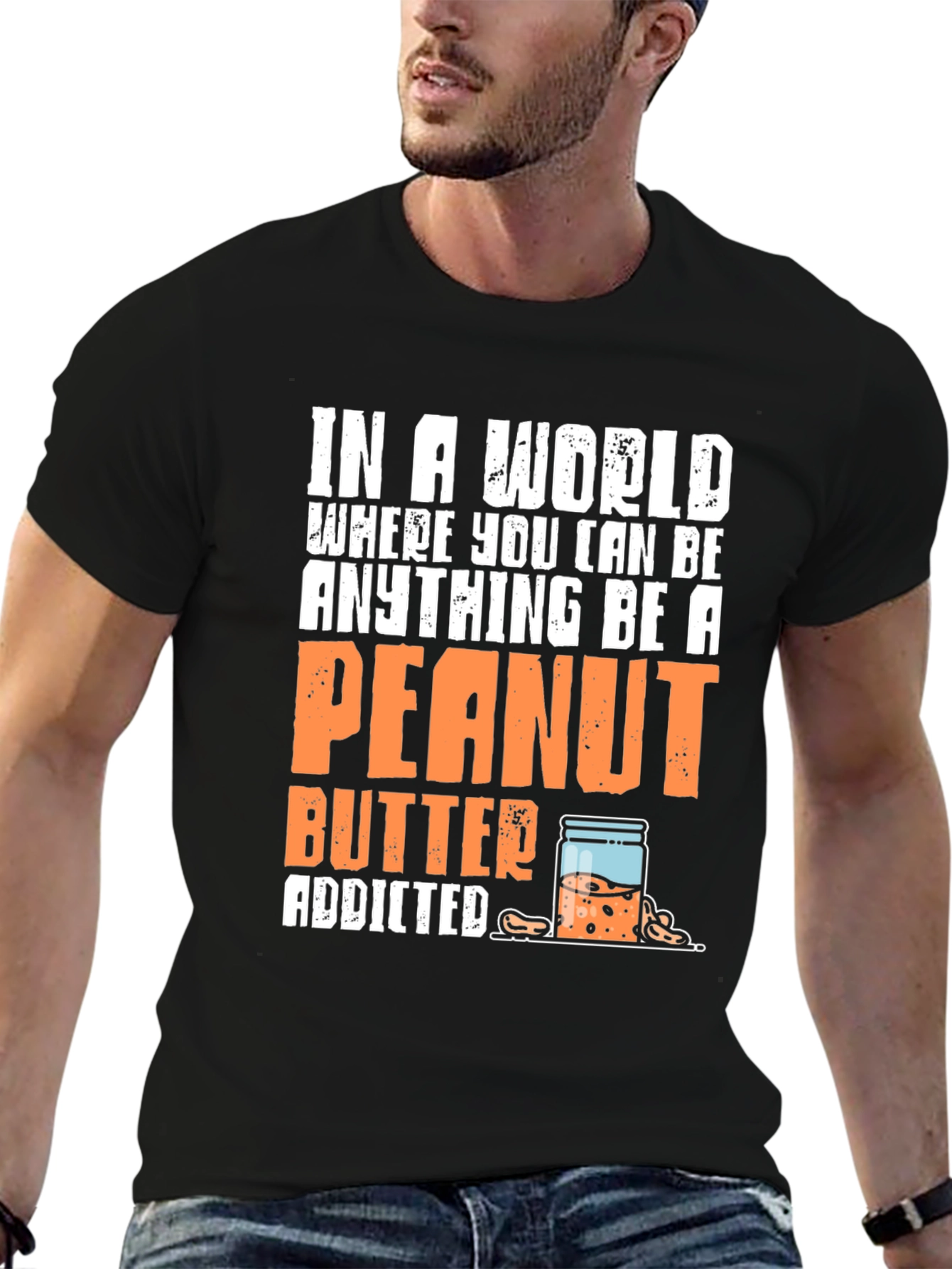 Black Peanut Butter Addicted Graphic Tee view 6