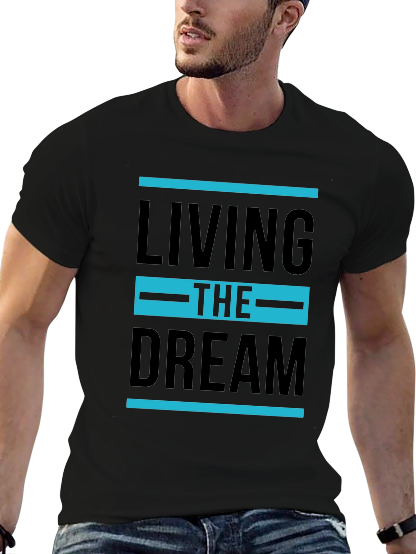 Black Living the Dream Graphic T-Shirt - Stylish Tee view 6