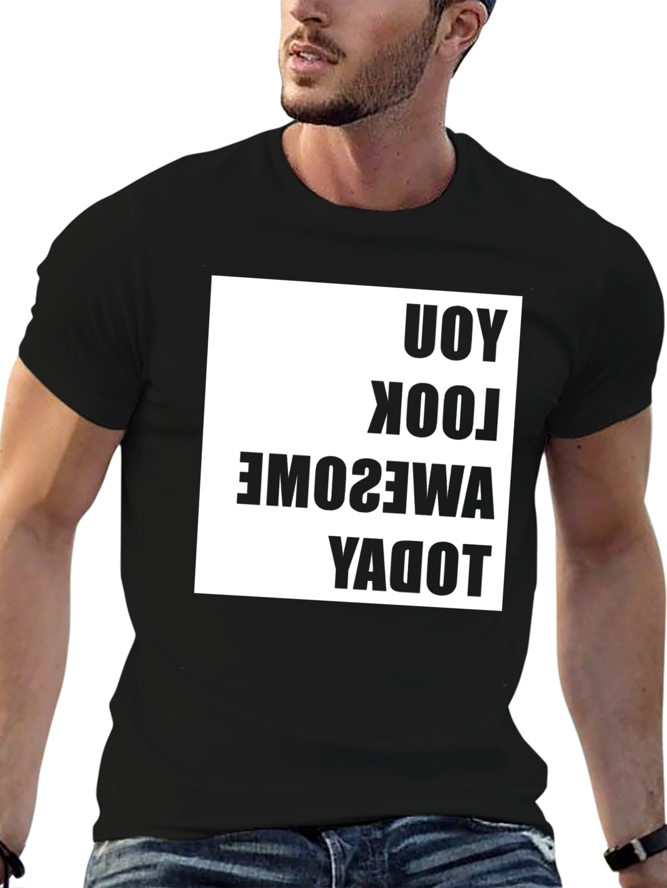 Black You Look Awesome Today Graphic Tee view 6