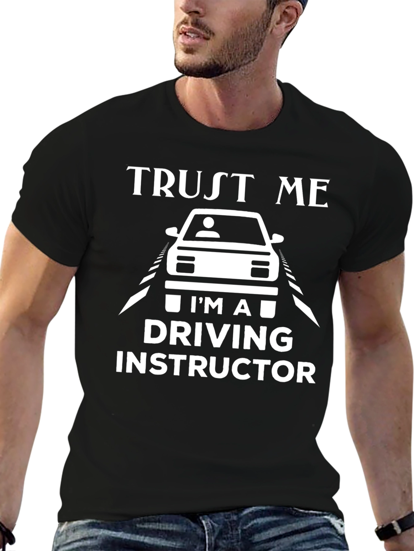 Black Trust Me I'm a Driving Instructor Black T-Shirt view 6
