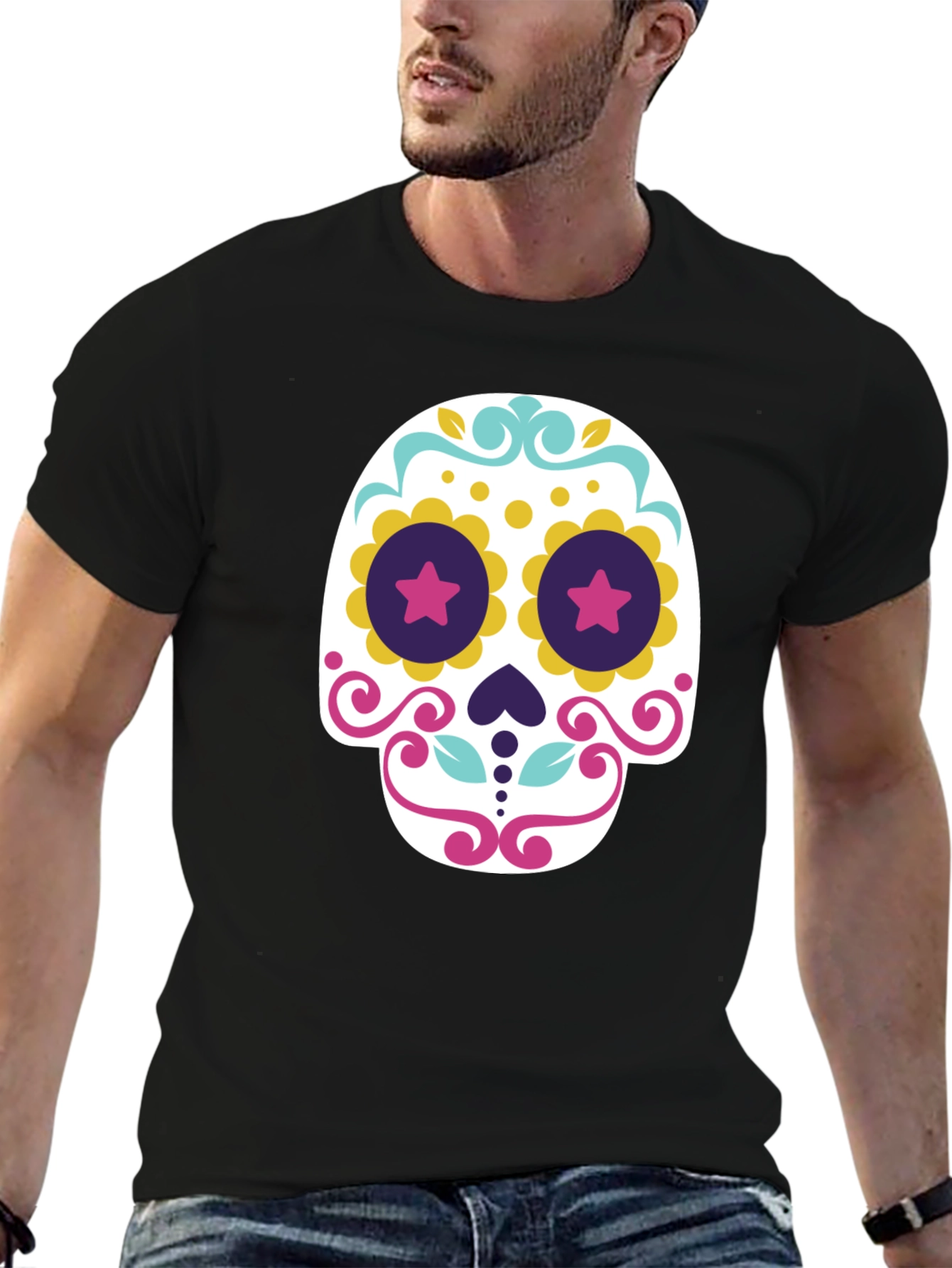 Day of the Dead Sugar Skull T-Shirt - Black - 6