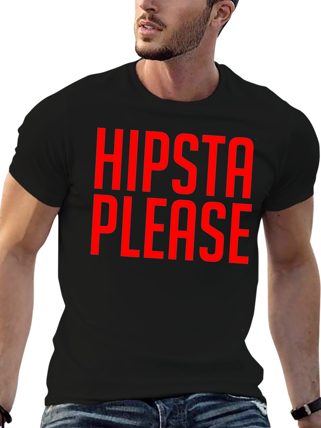 Black Hipsta Please Graphic Tee - Bold Statement T-Shirt view 6