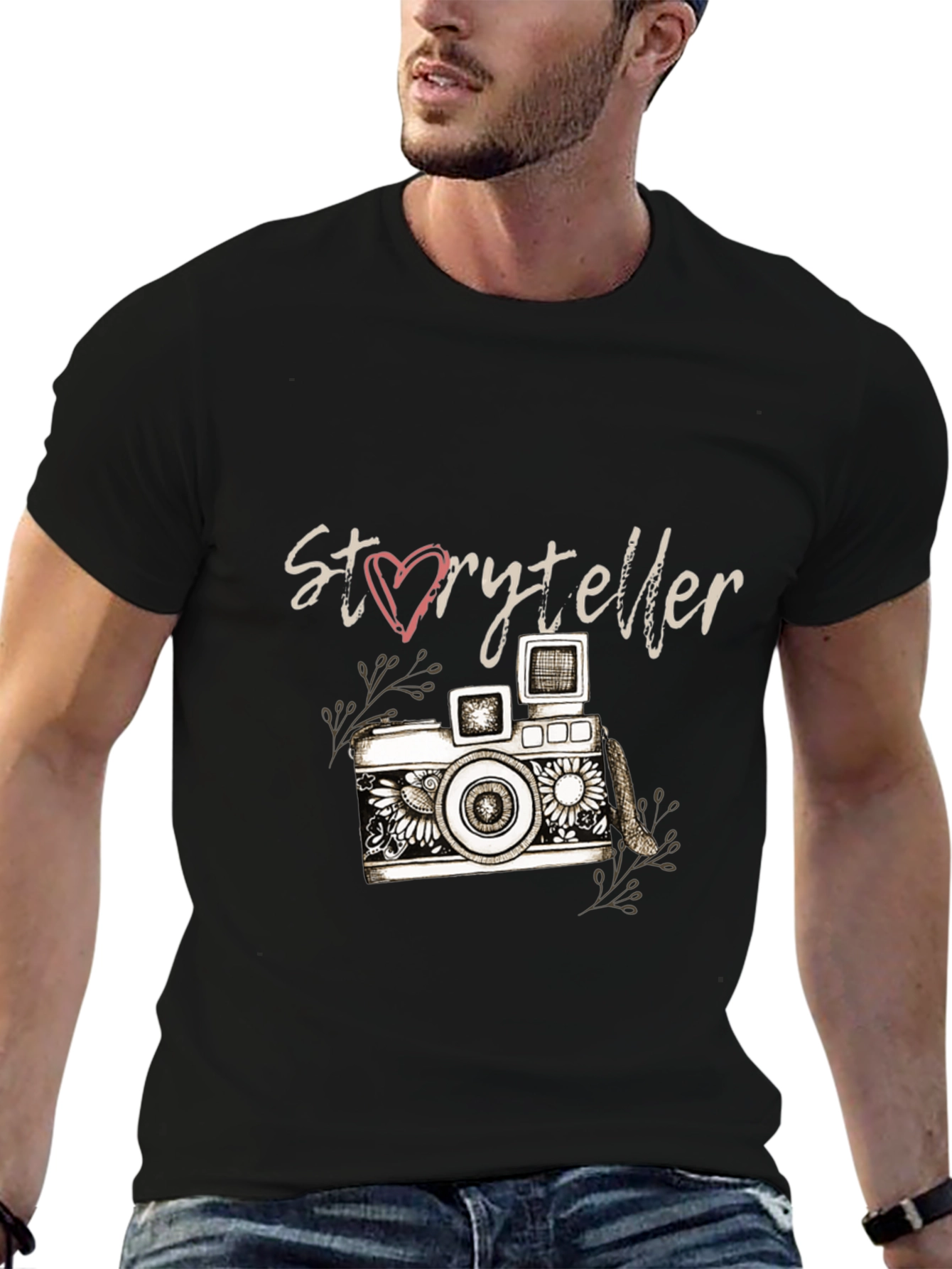 Black Storyteller Camera Graphic T-Shirt view 6