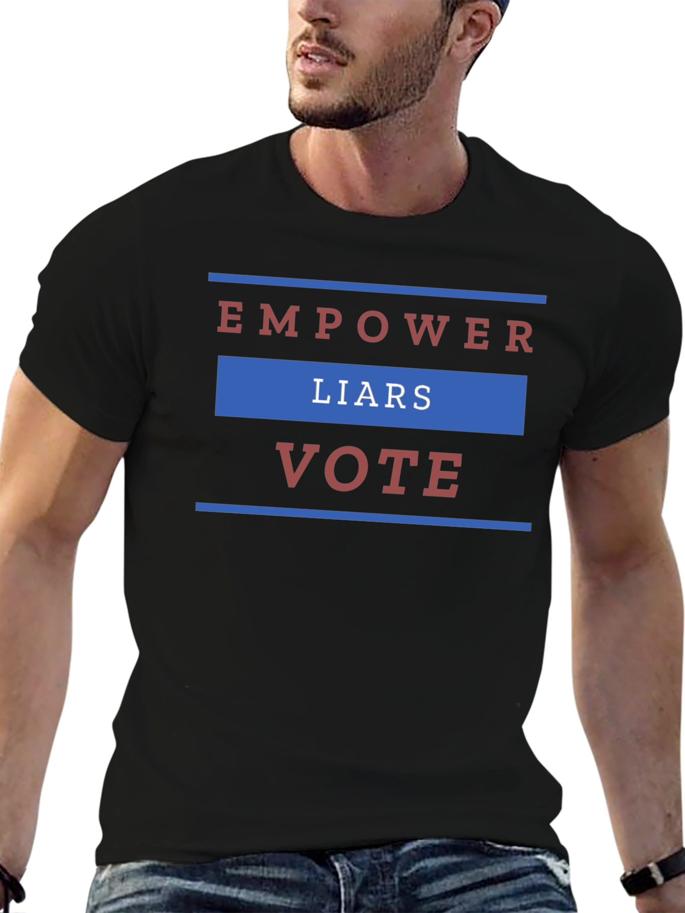 Black Empower Liars Vote Graphic T-Shirt view 6