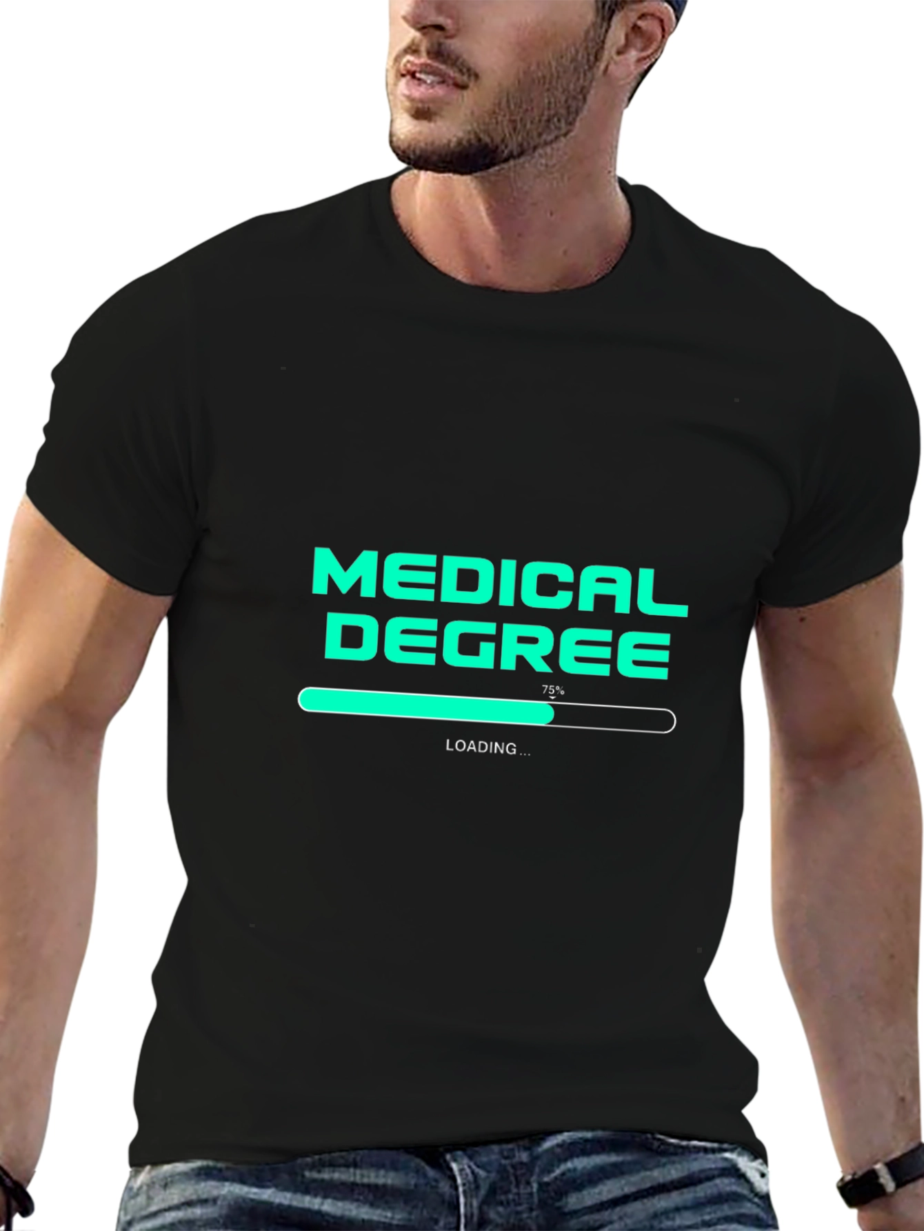 Black Medical Degree Loading T-Shirt - Student Doctor Gift view 6
