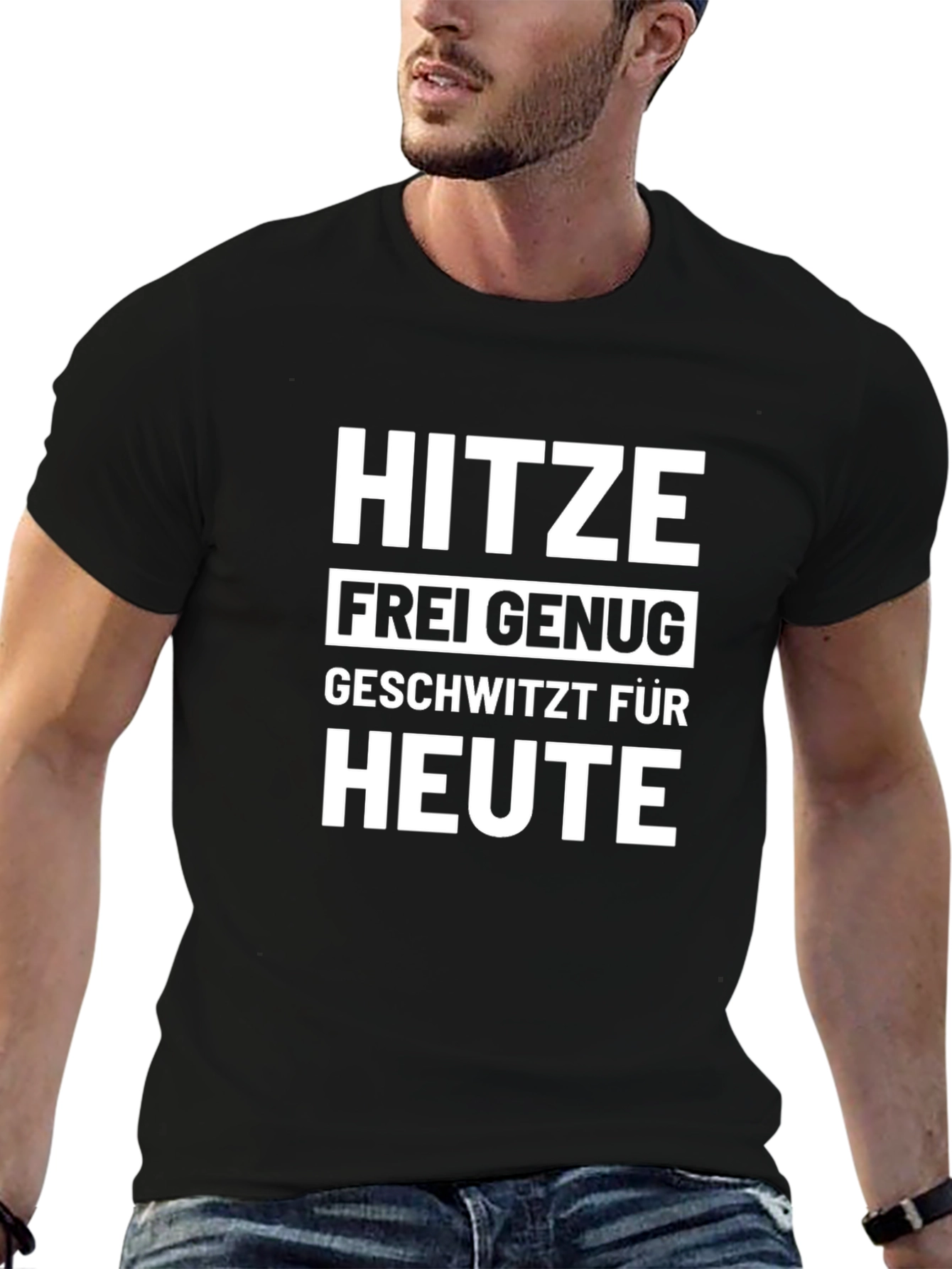 Black Hitzefrei Genug T-Shirt - Funny German Heatwave Tee view 6