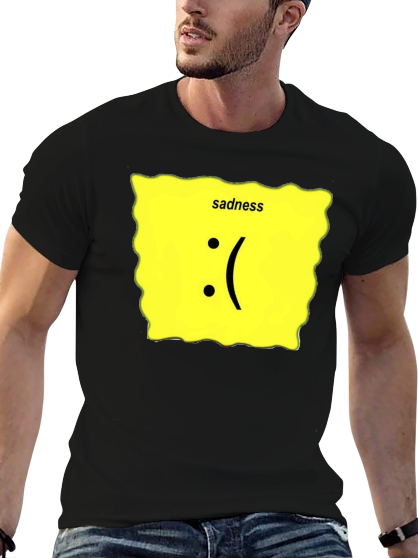 Black Sadness Graphic T-Shirt - Black view 6